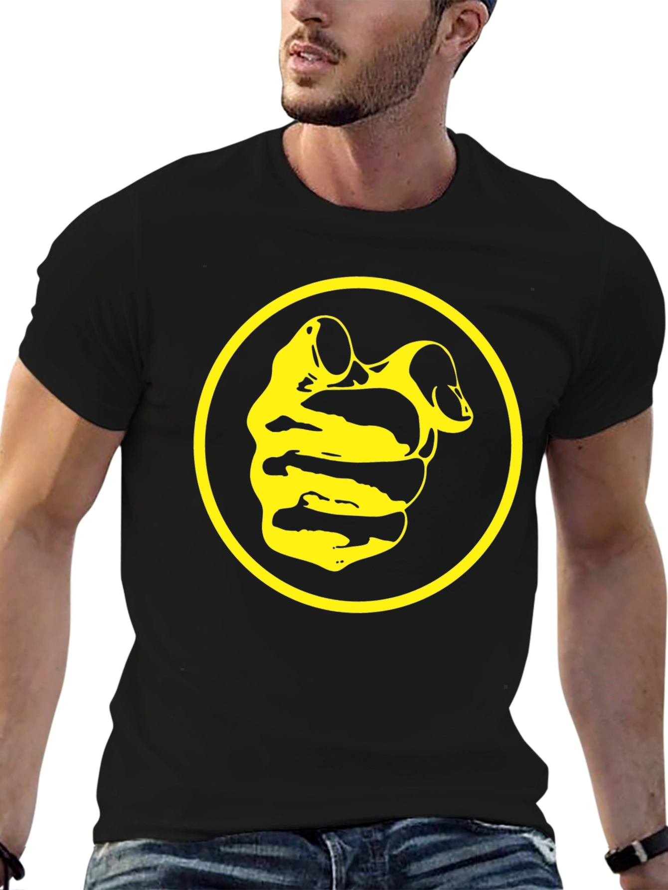 Black T-Shirt with Yellow Duck Icon