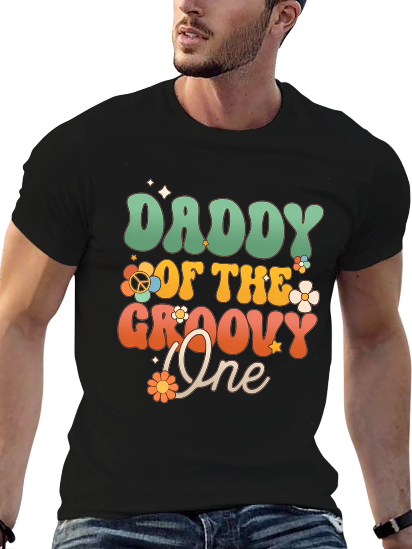 Daddy of the Groovy One T-Shirt - Retro Style