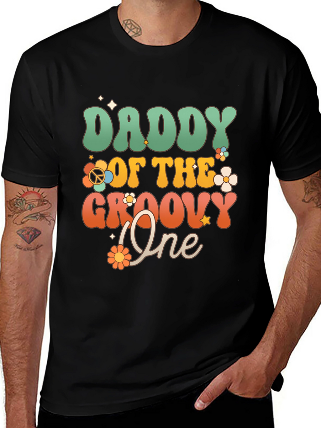 Daddy of the Groovy One T-Shirt - Retro Style