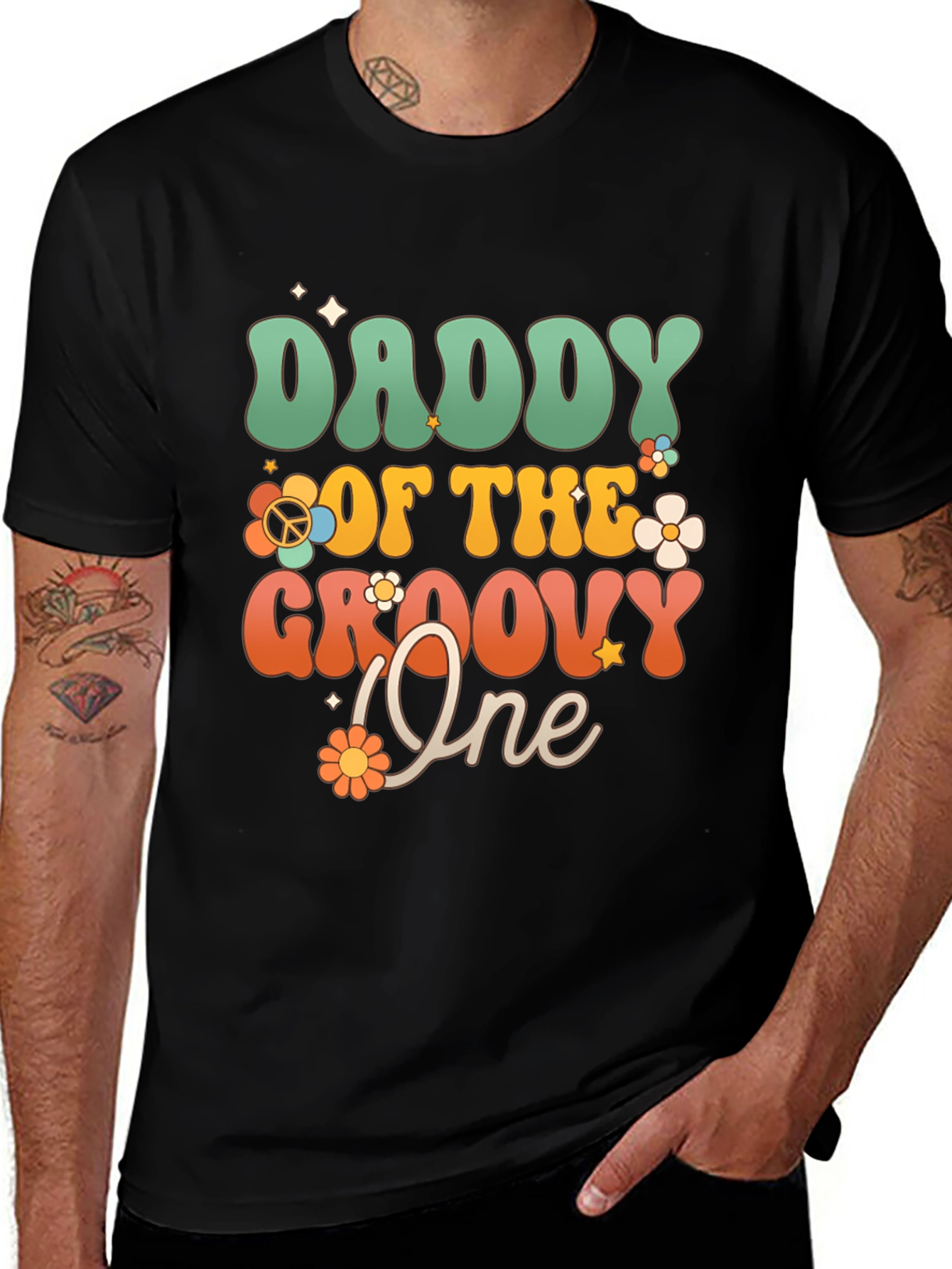 Daddy of the Groovy One T-Shirt - Retro Style