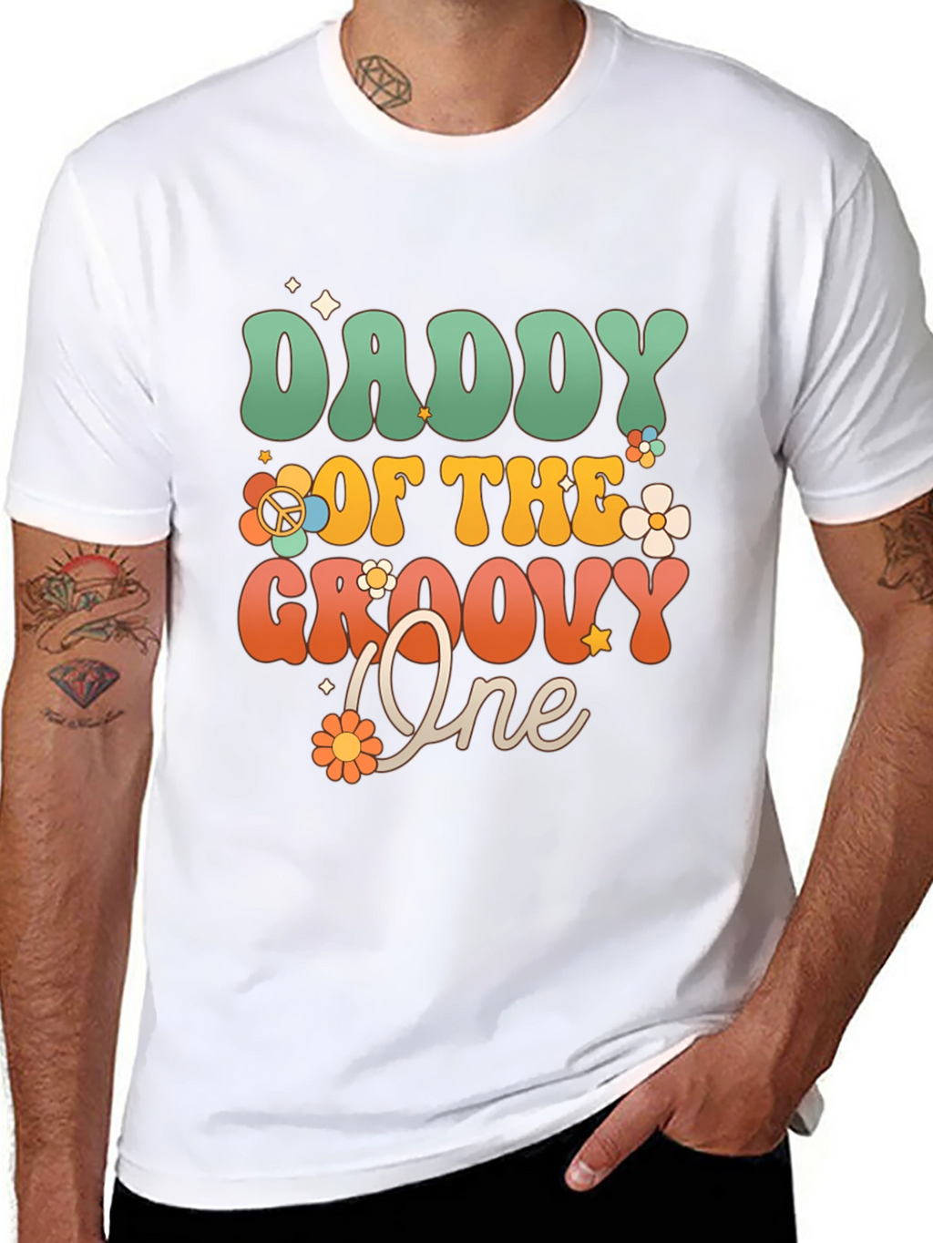 Daddy of the Groovy One T-Shirt - Retro Style