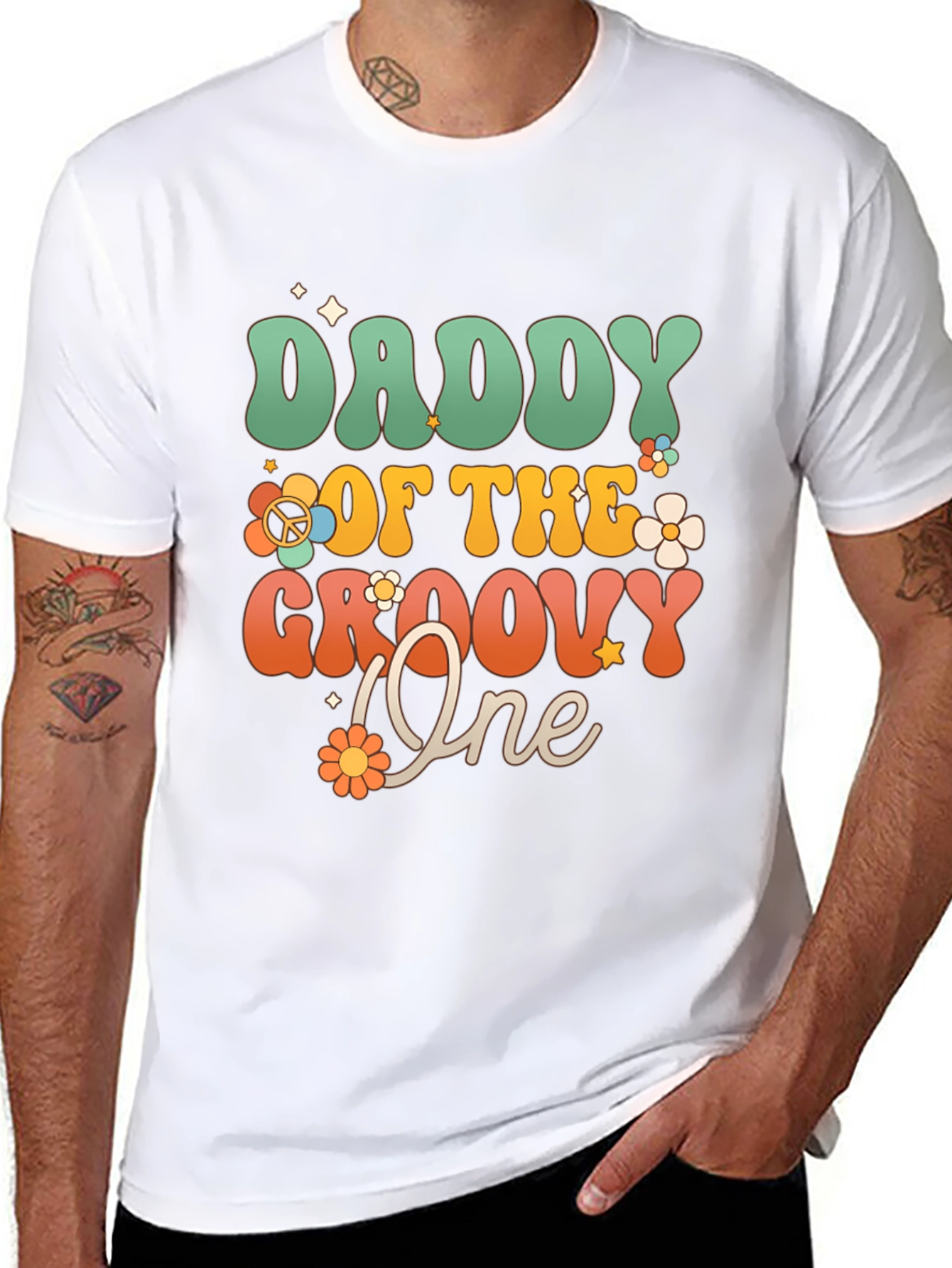 Daddy of the Groovy One T-Shirt - Retro Style