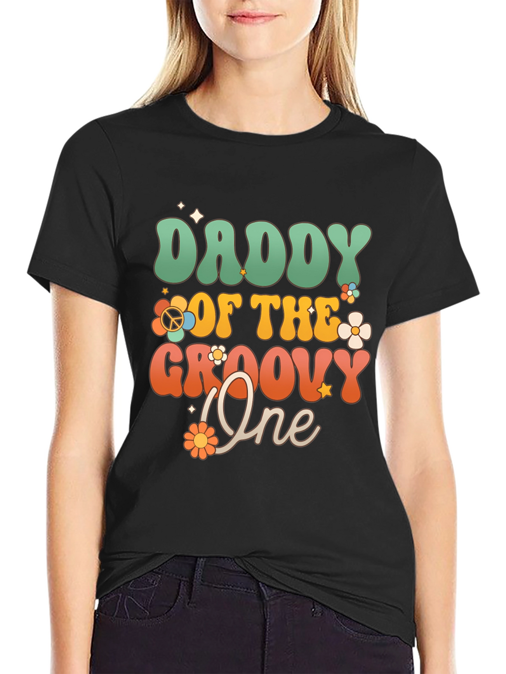 Daddy of the Groovy One T-Shirt - Retro Style