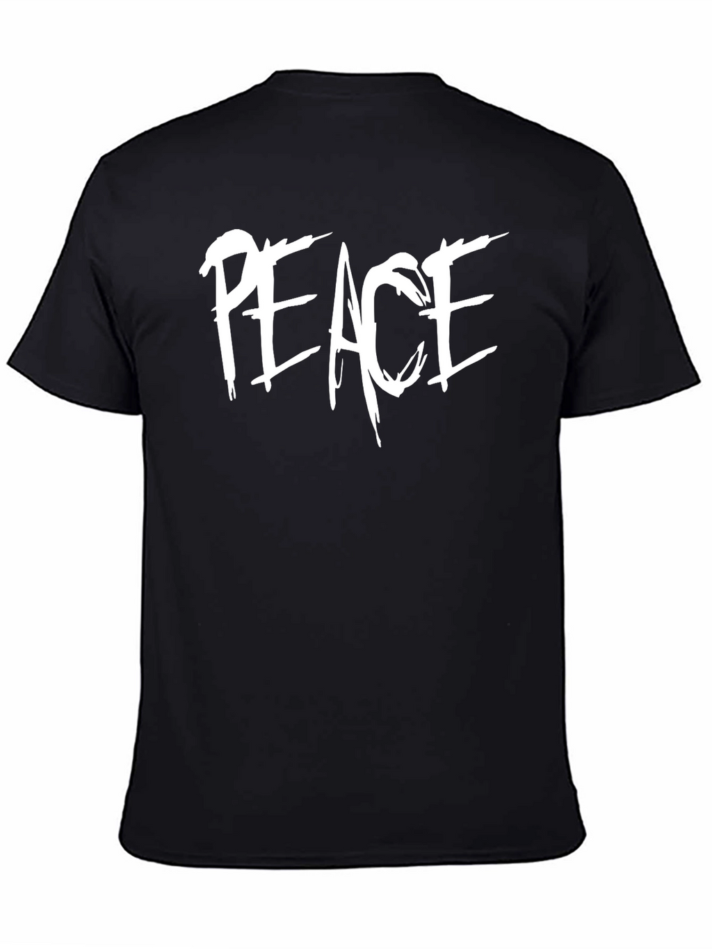 Peace Graphic Tee - Stylish Black Crewneck T-Shirt