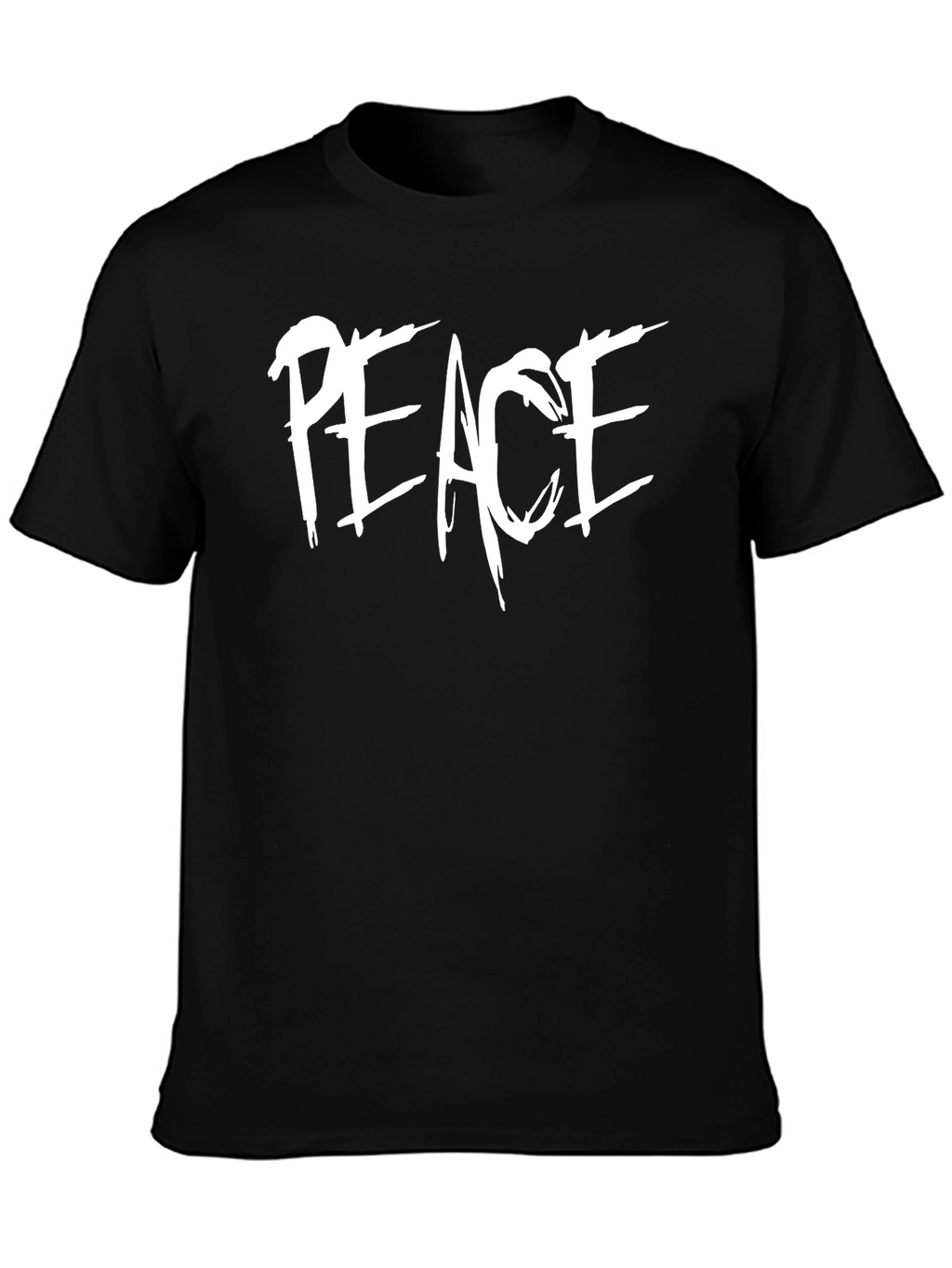 Peace Graphic Tee - Stylish Black Crewneck T-Shirt