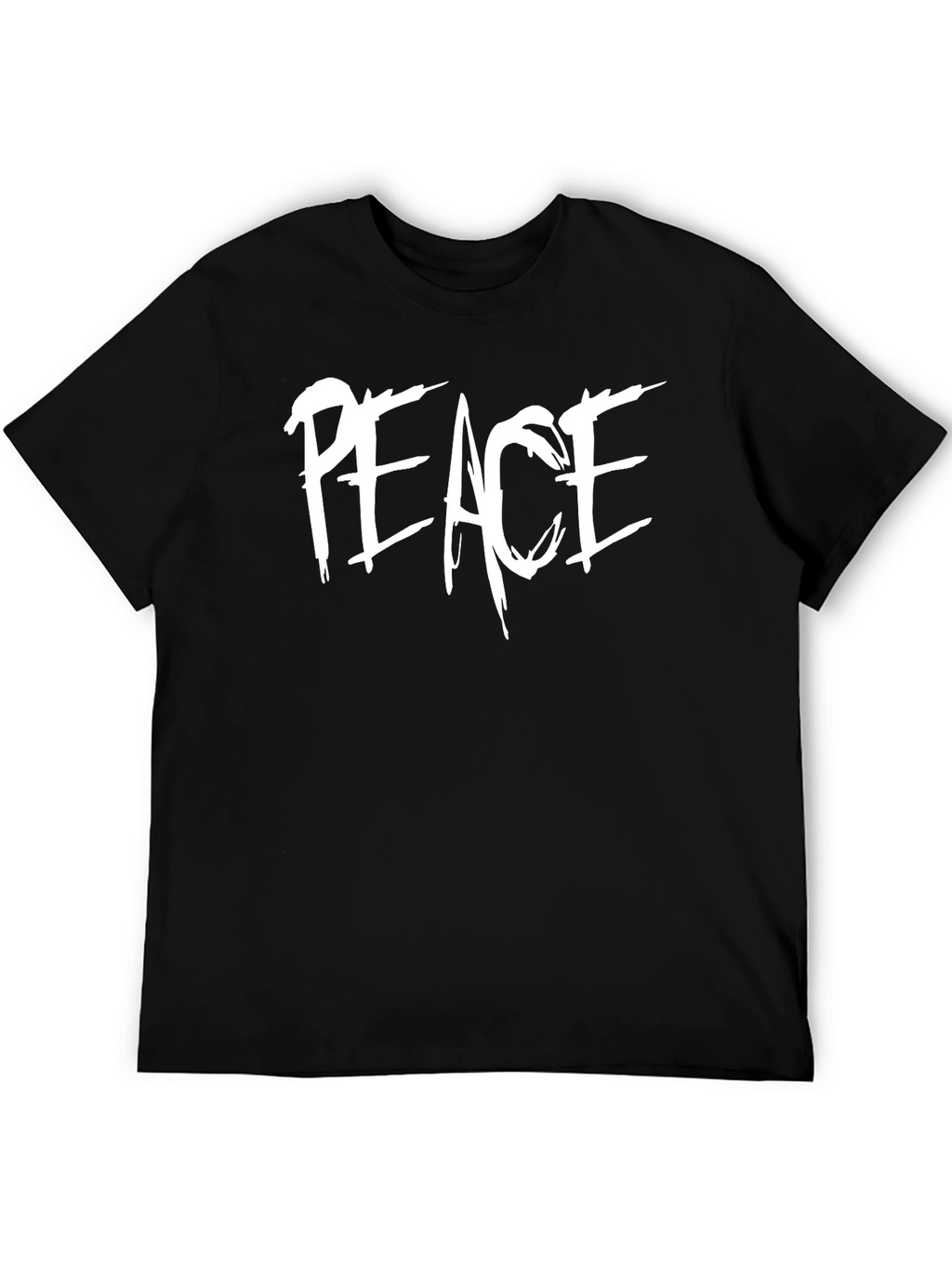 Peace Graphic Tee - Stylish Black Crewneck T-Shirt