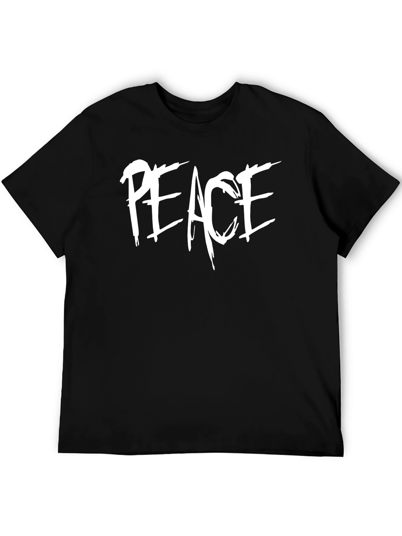 Peace Graphic Tee - Stylish Black Crewneck T-Shirt