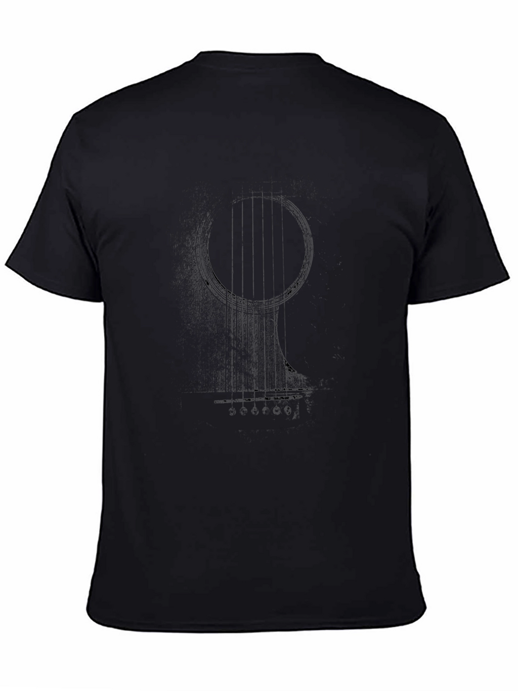 Black Graphic Tee - Abstract Musical Instrument Design