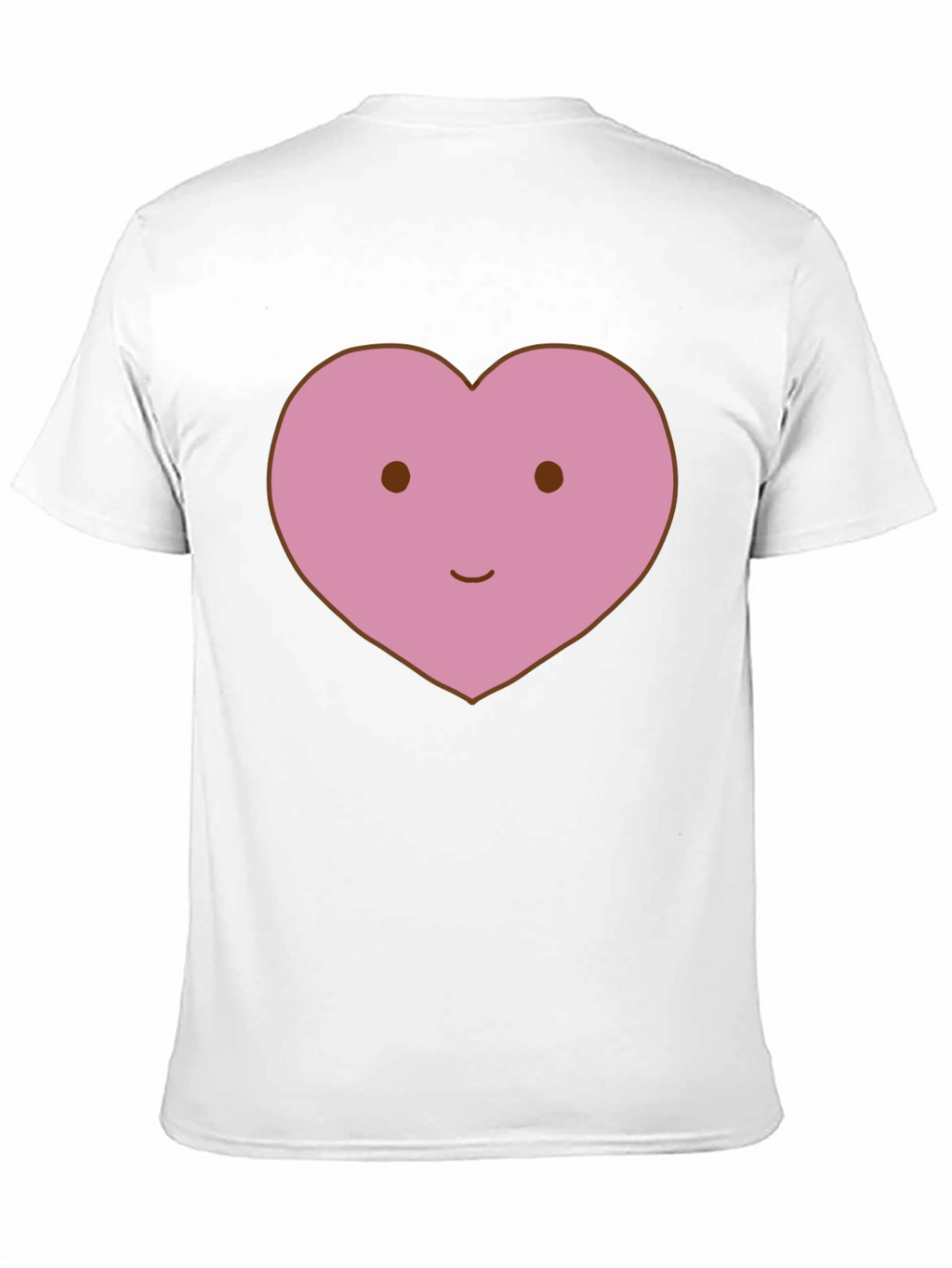 Cute Heart Face Graphic Tee - Black Cotton T-Shirt