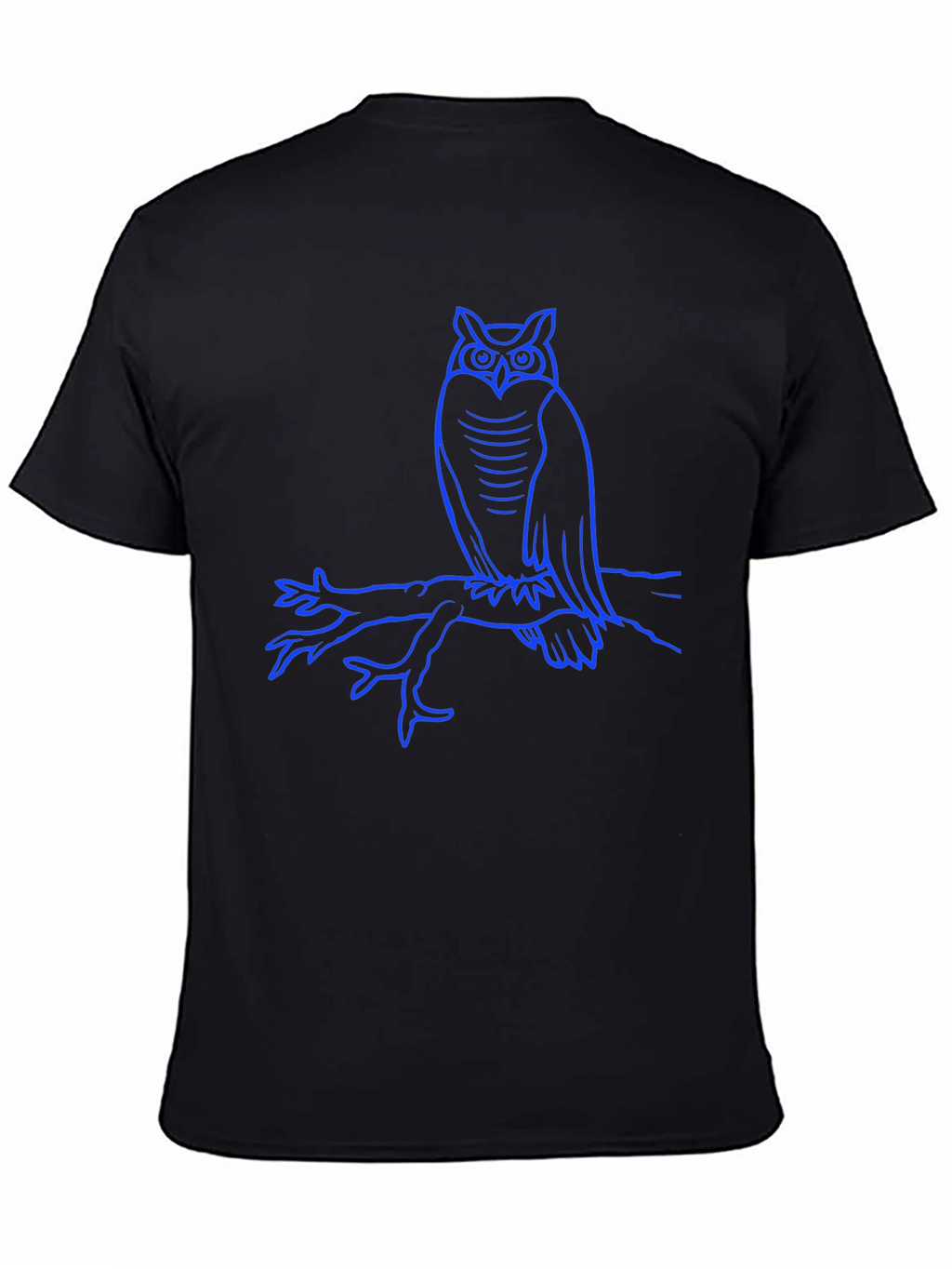 Owl on Branch Graphic Tee - Mens Black T-Shirt