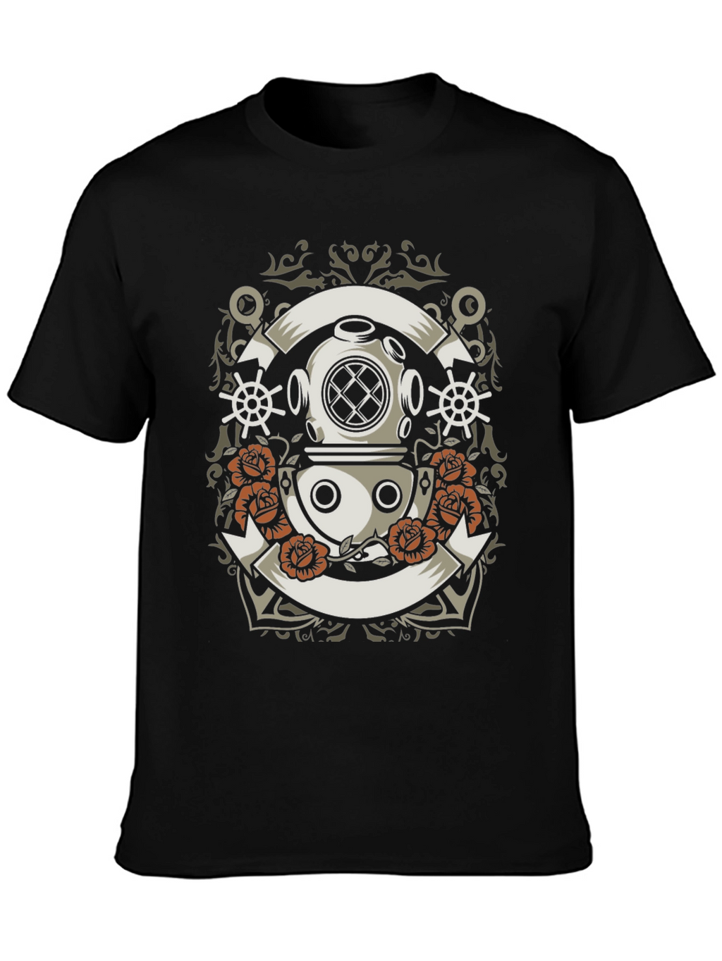 Nautical Diver Helmet Graphic T-Shirt