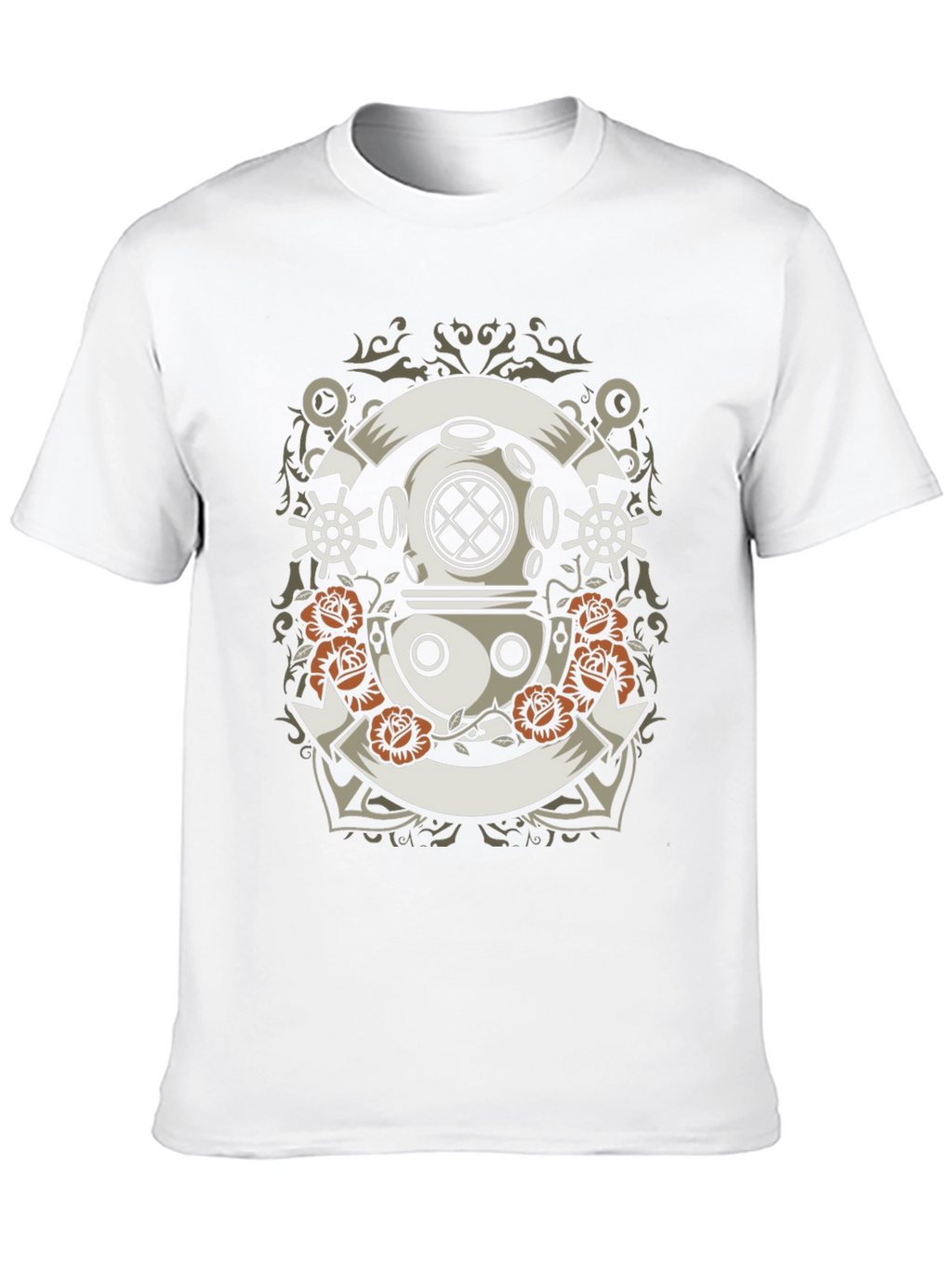 Nautical Diver Helmet Graphic T-Shirt