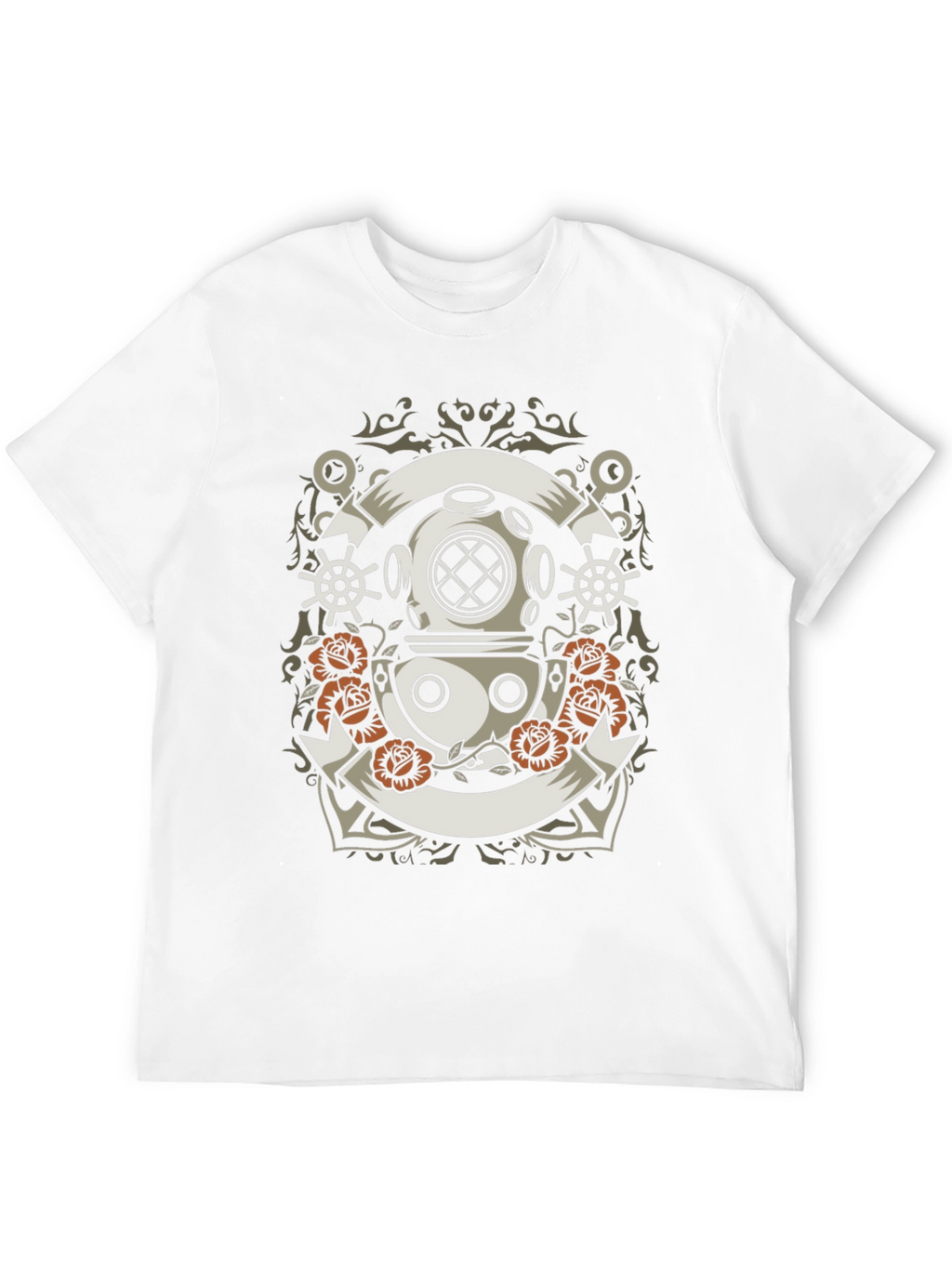 Nautical Diver Helmet Graphic T-Shirt
