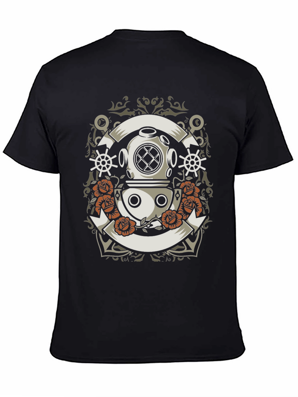 Nautical Diver Helmet Graphic T-Shirt