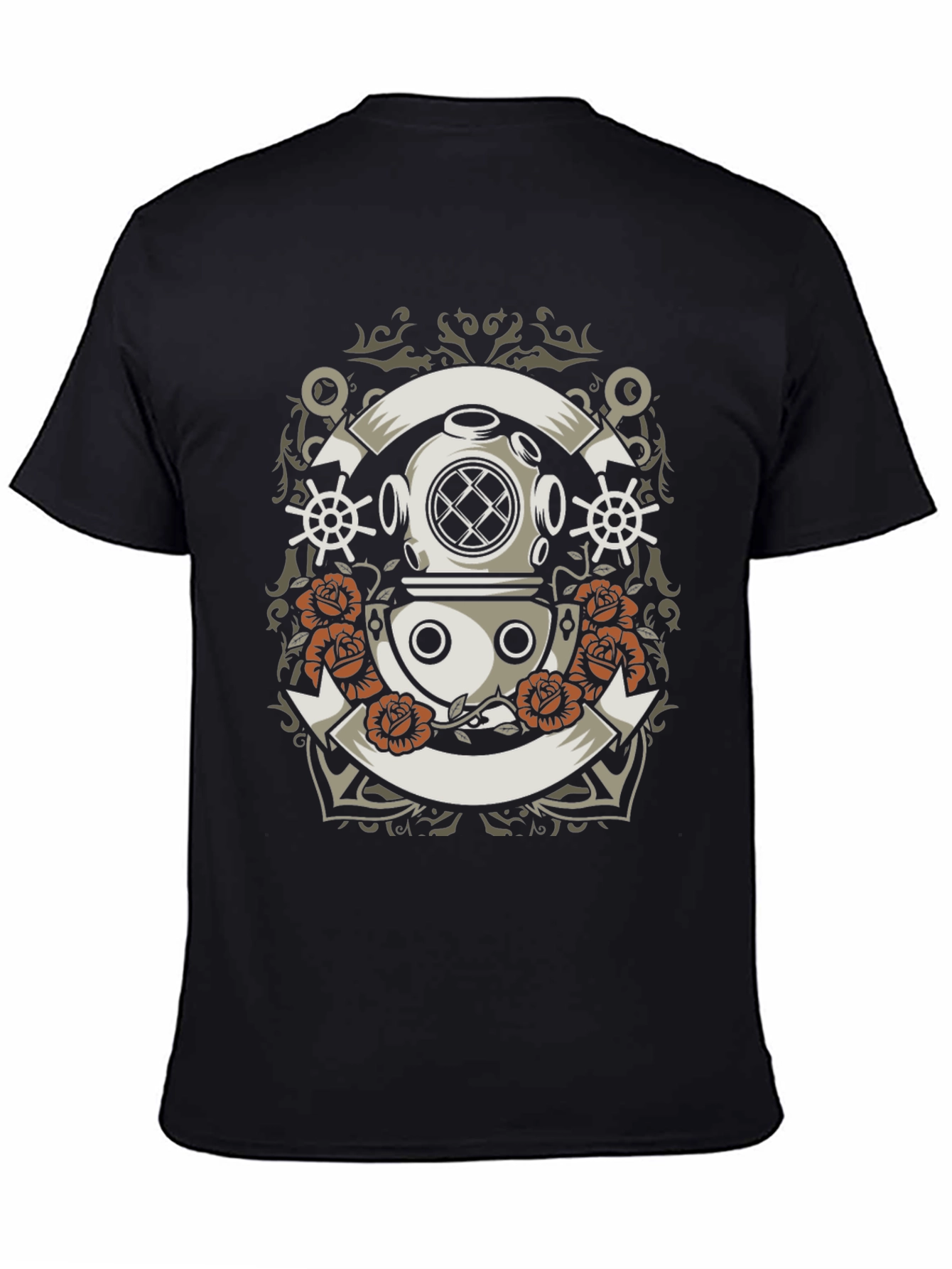Nautical Diver Helmet Graphic T-Shirt