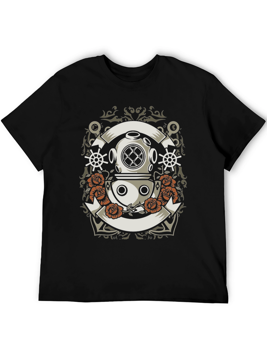 Nautical Diver Helmet Graphic T-Shirt