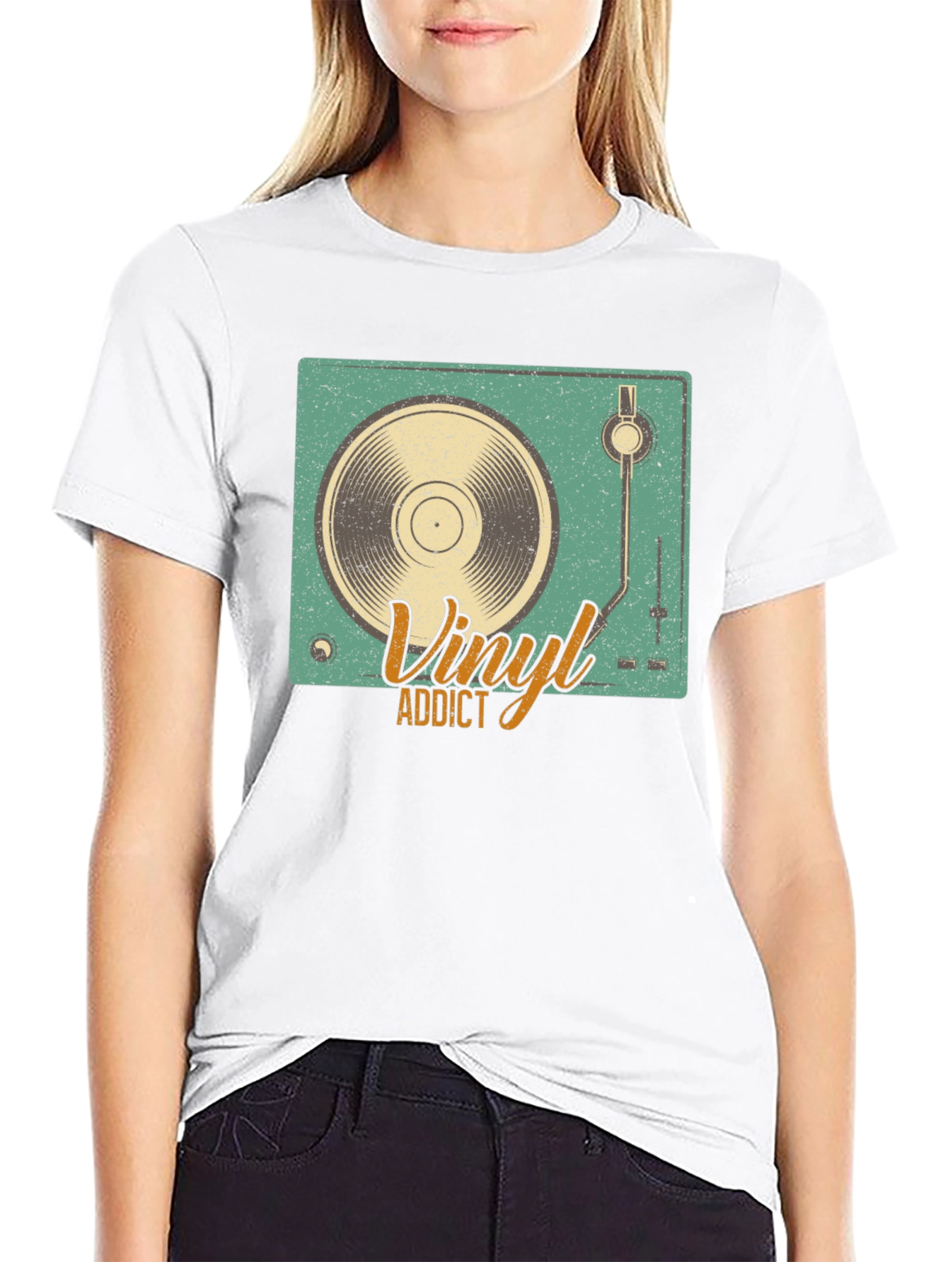 Vinyl Addict Graphic Tee - Retro Music Lover Shirt