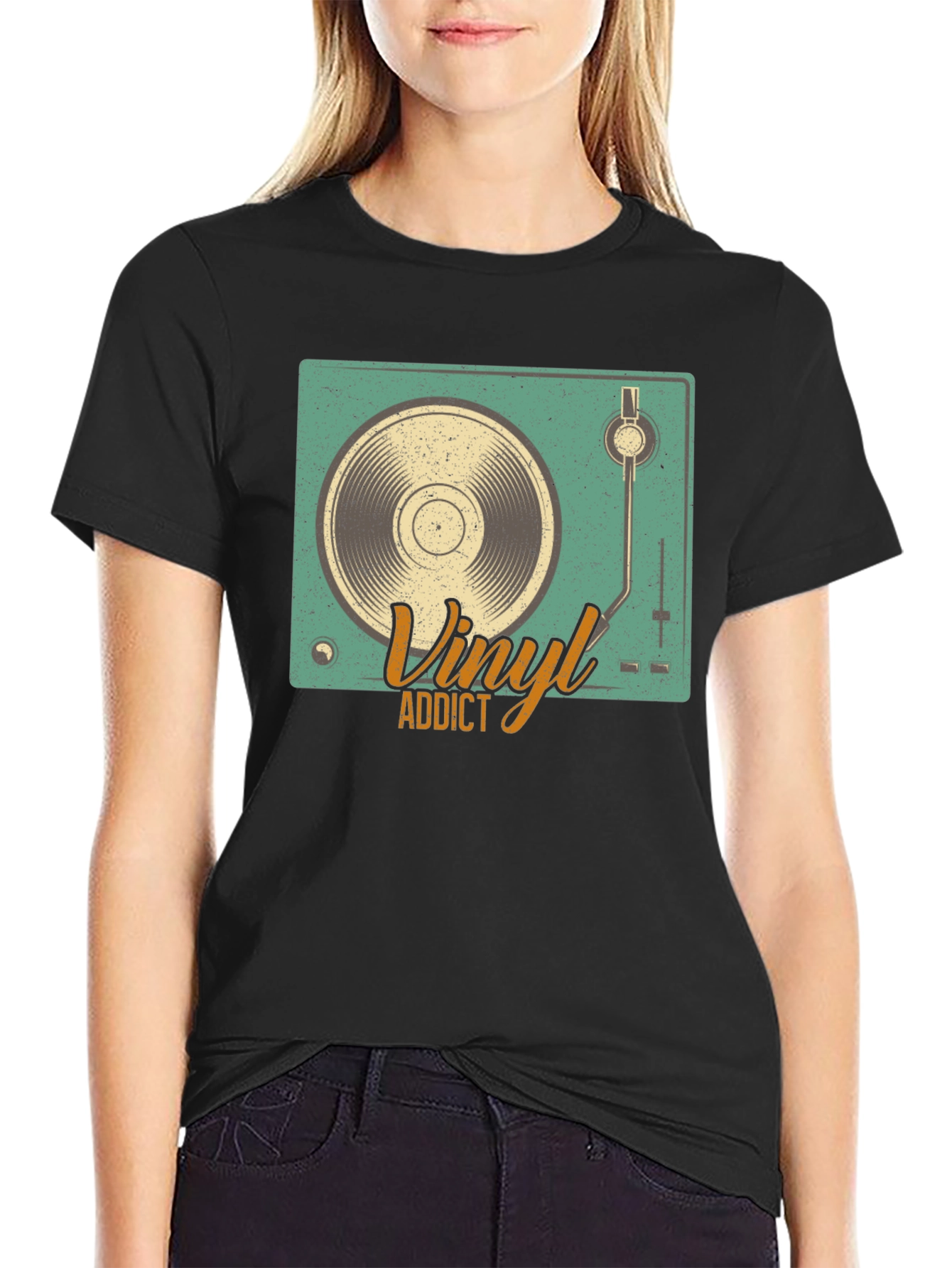 Vinyl Addict Graphic Tee - Retro Music Lover Shirt