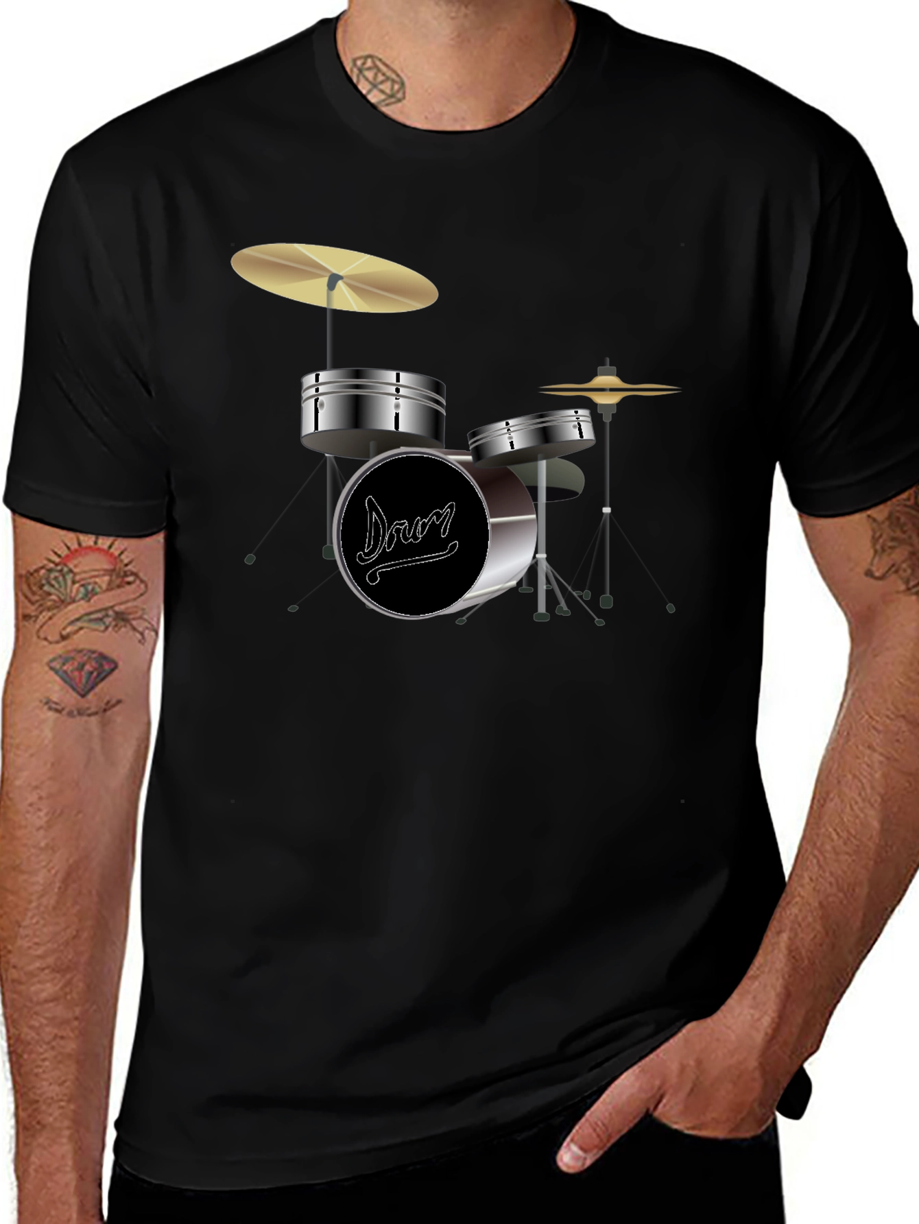 Drum Set Graphic Tee - Musician T-Shirt