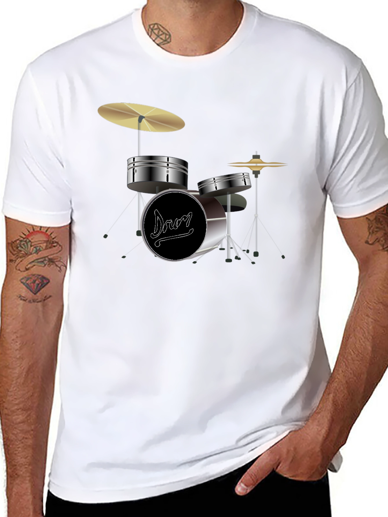 Drum Set Graphic Tee - Musician T-Shirt