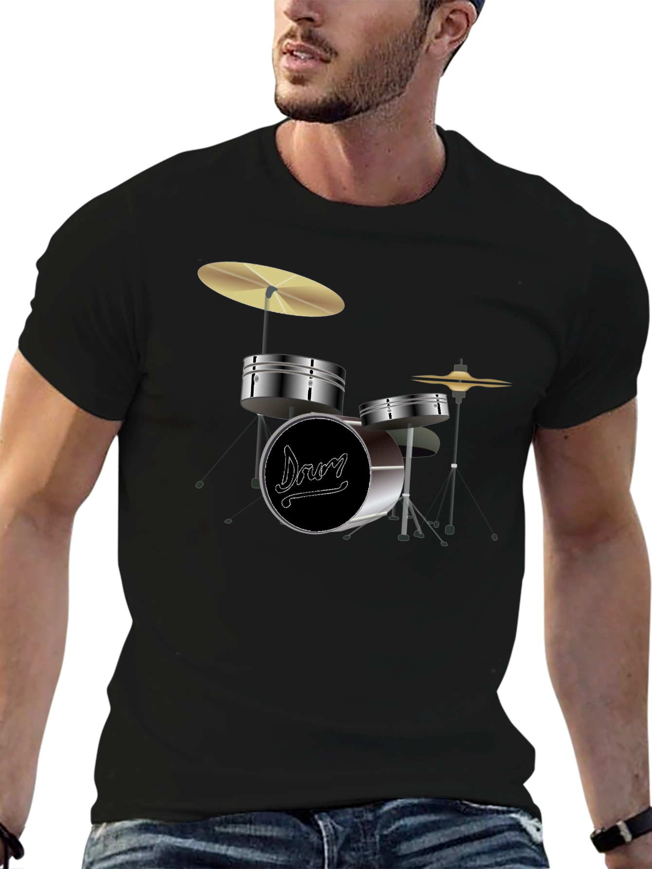 Drum Set Graphic Tee - Musician T-Shirt
