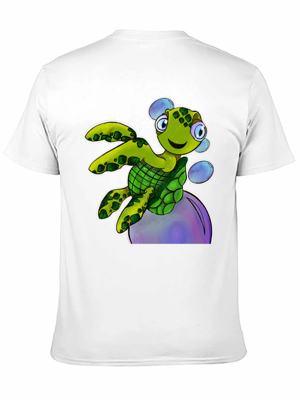 Cartoon Turtle T-Shirt - Black Cotton Tee