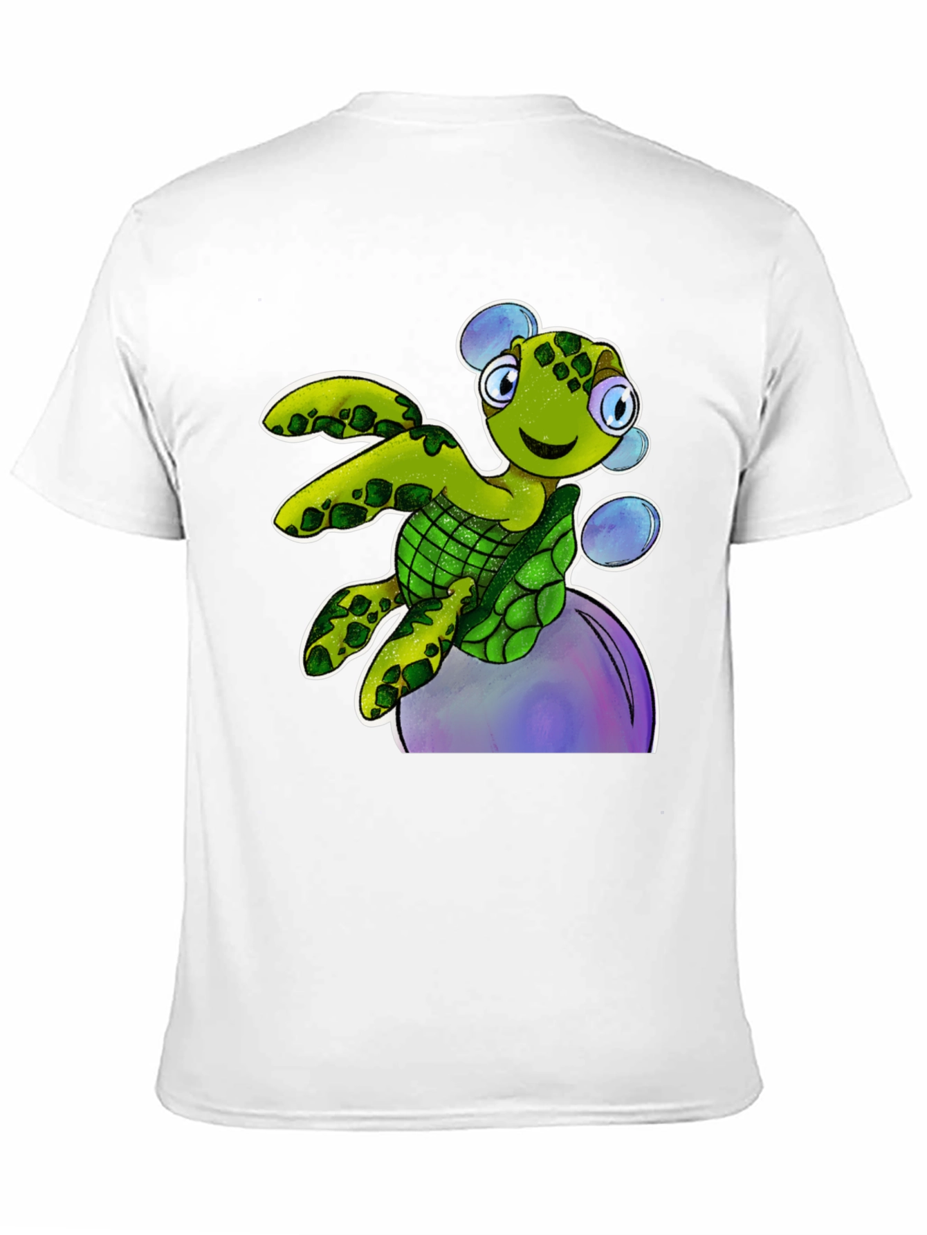 Cartoon Turtle T-Shirt - Black Cotton Tee
