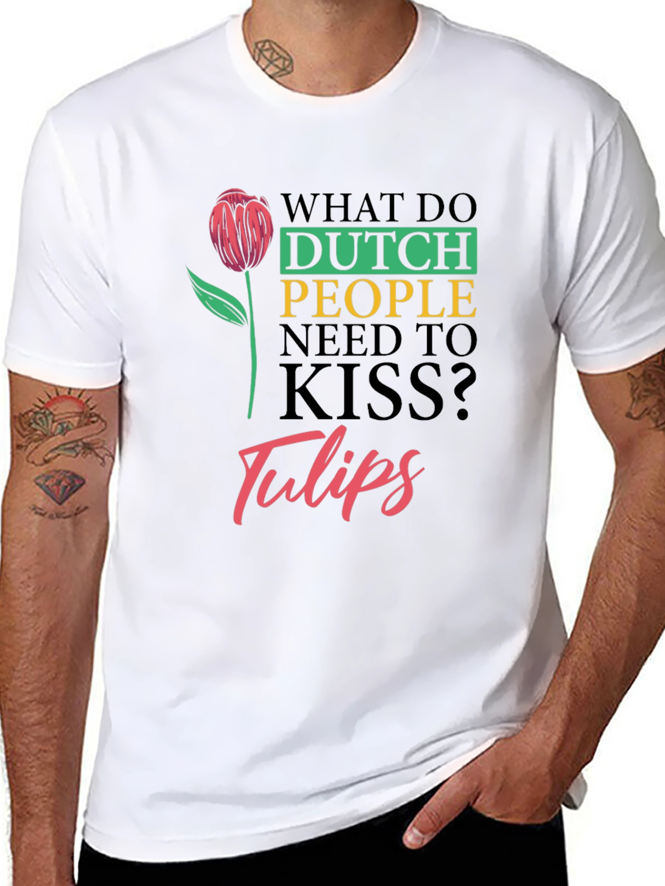 Dutch Kiss Tulips Graphic T-Shirt