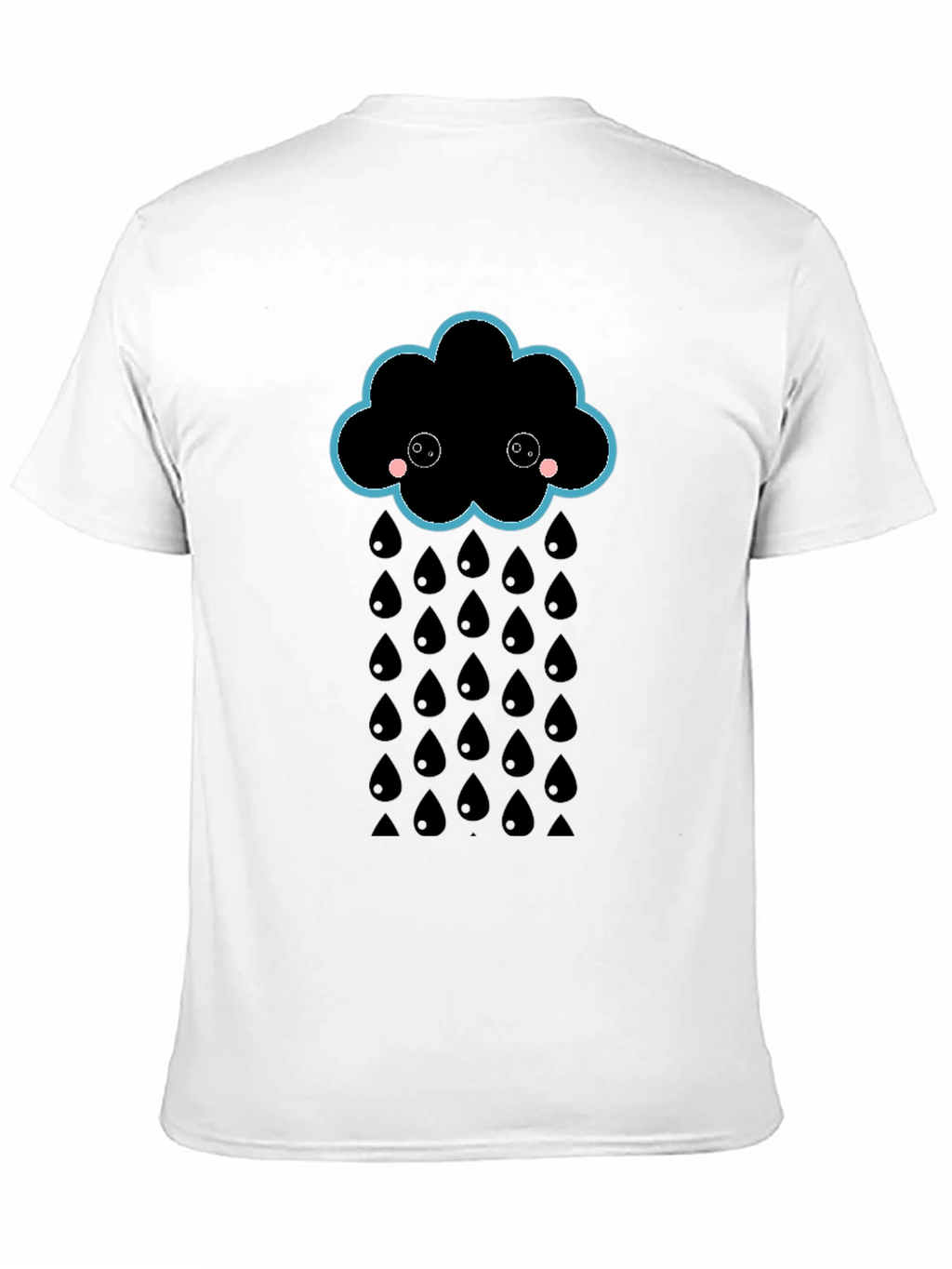 Cute Rainy Cloud Black T-Shirt