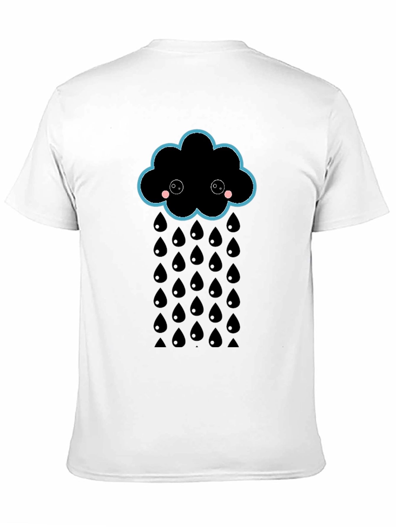 Cute Rainy Cloud Black T-Shirt