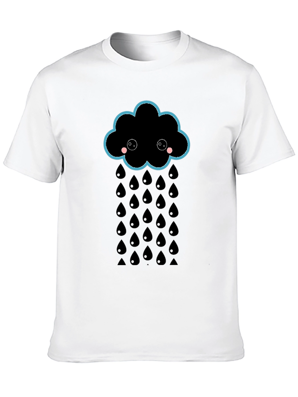 Cute Rainy Cloud Black T-Shirt