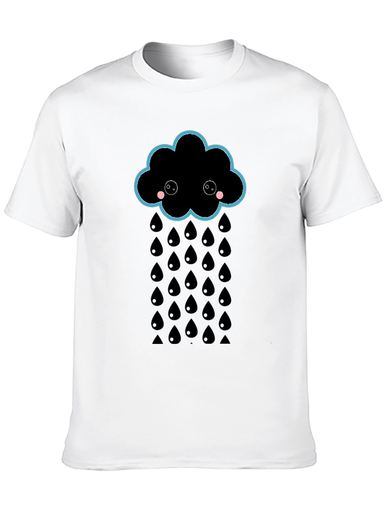 Cute Rainy Cloud Black T-Shirt