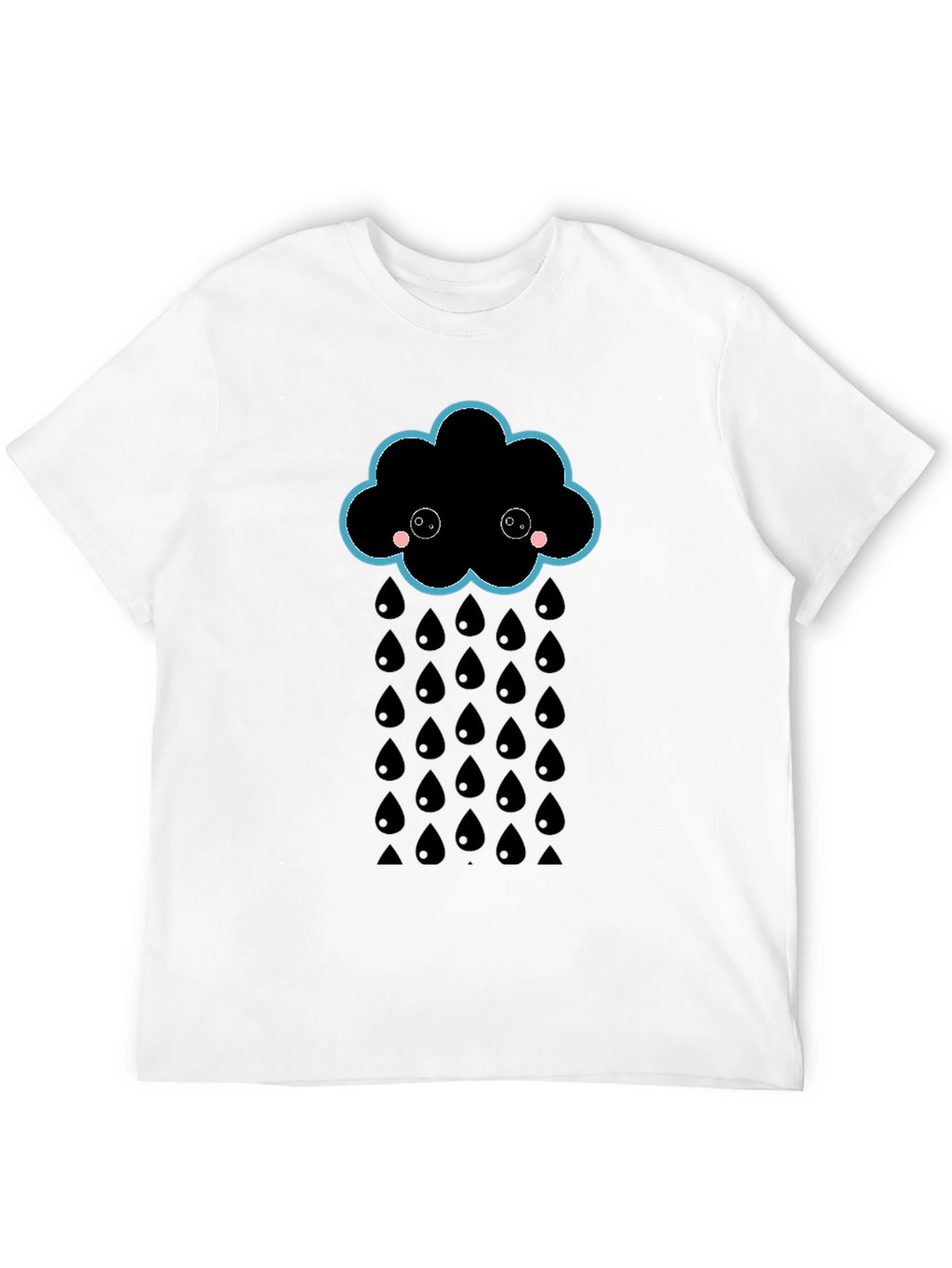 Cute Rainy Cloud Black T-Shirt