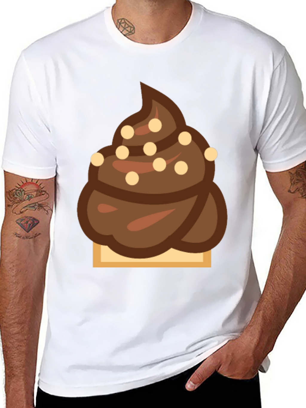 Novelty Chocolate Swirl Emoji T-Shirt