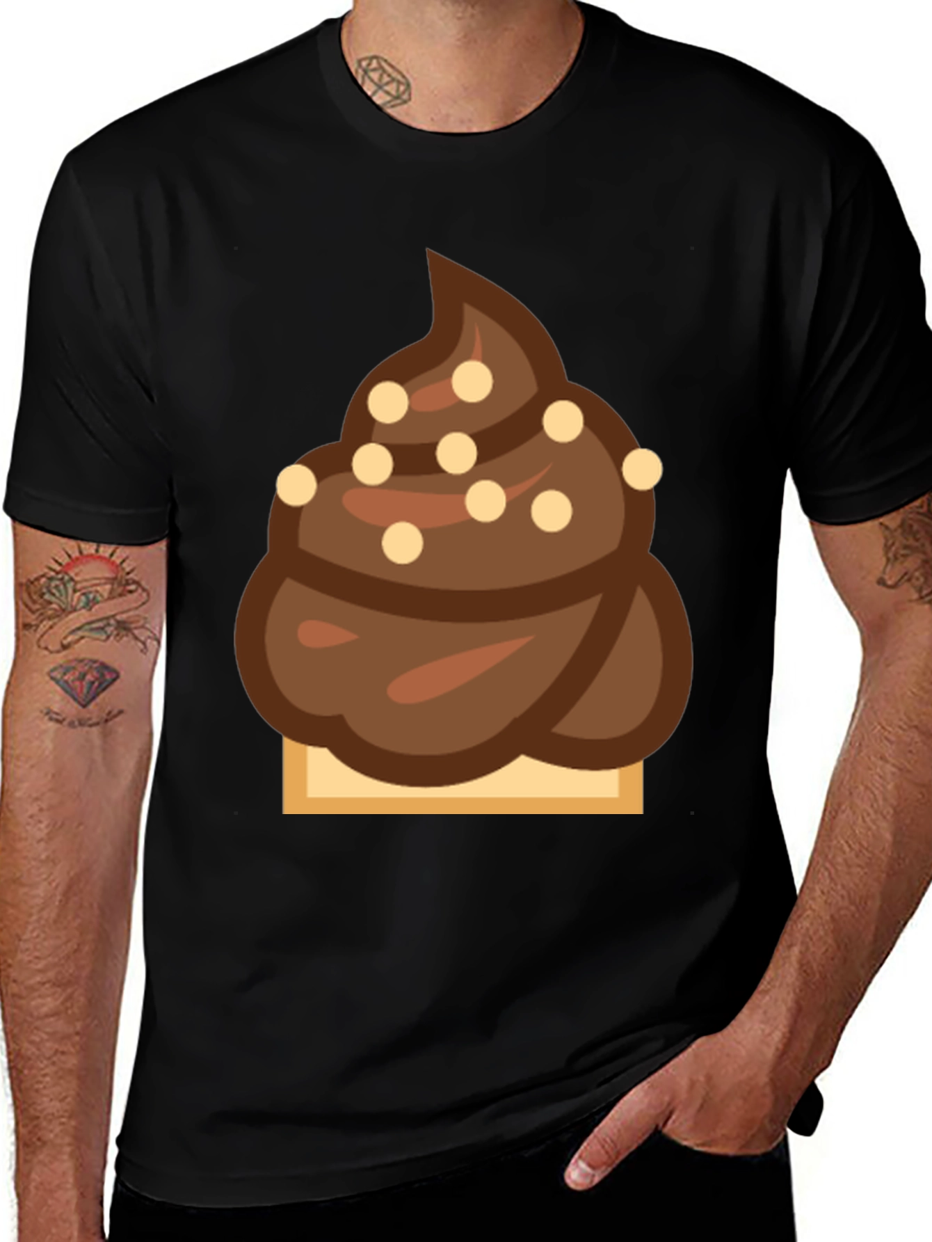 Novelty Chocolate Swirl Emoji T-Shirt