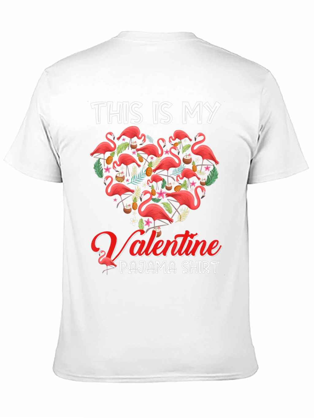 Valentine Flamingo Pajama T-Shirt
