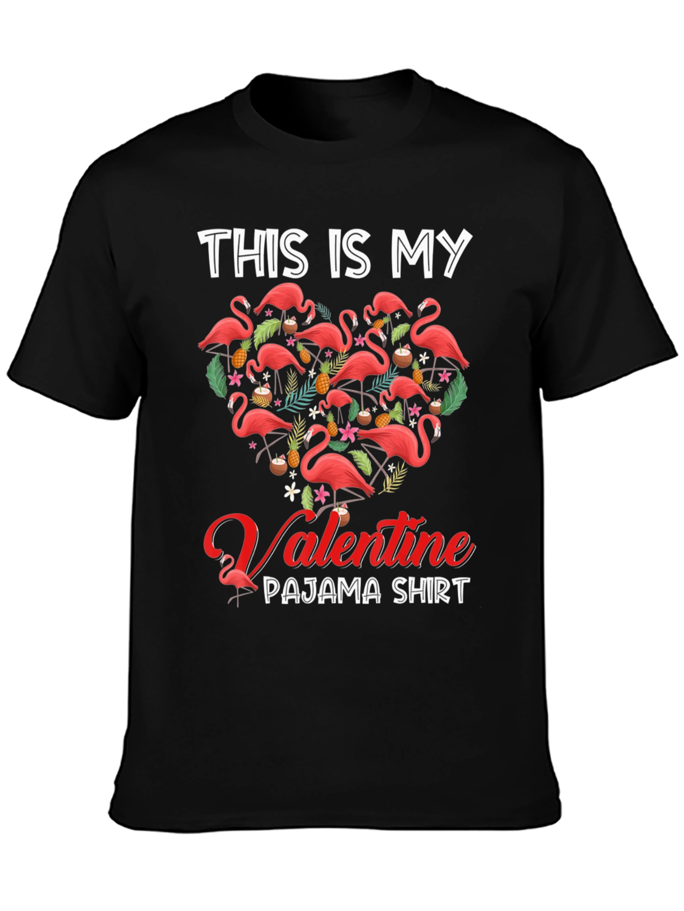 Valentine Flamingo Pajama T-Shirt