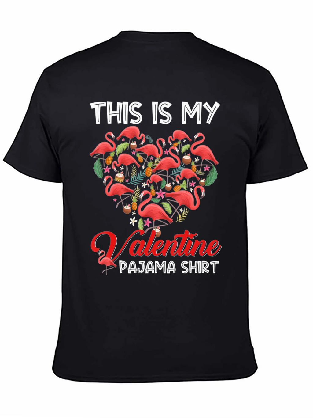 Valentine Flamingo Pajama T-Shirt