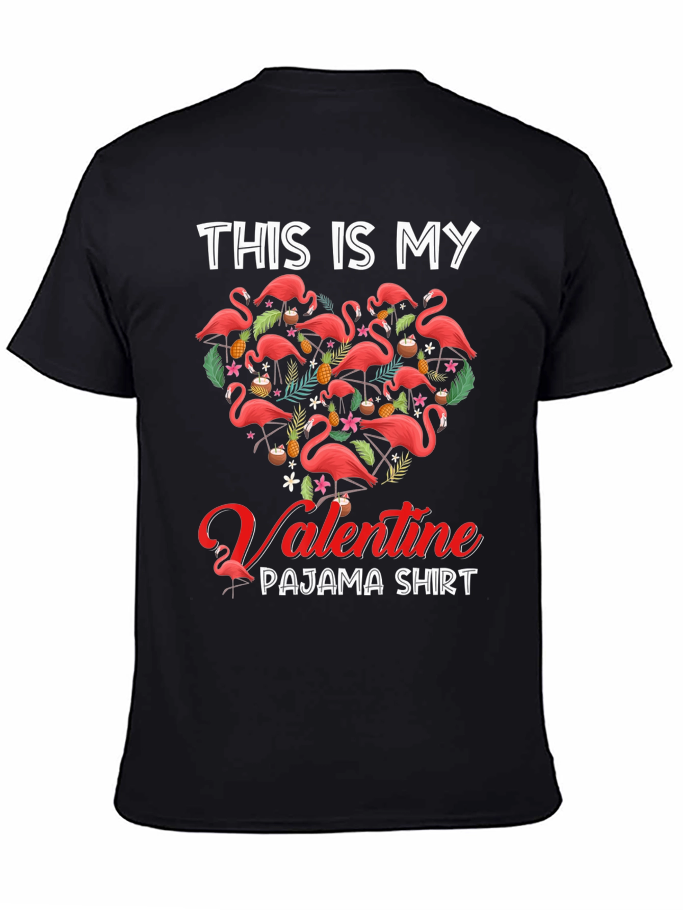 Valentine Flamingo Pajama T-Shirt