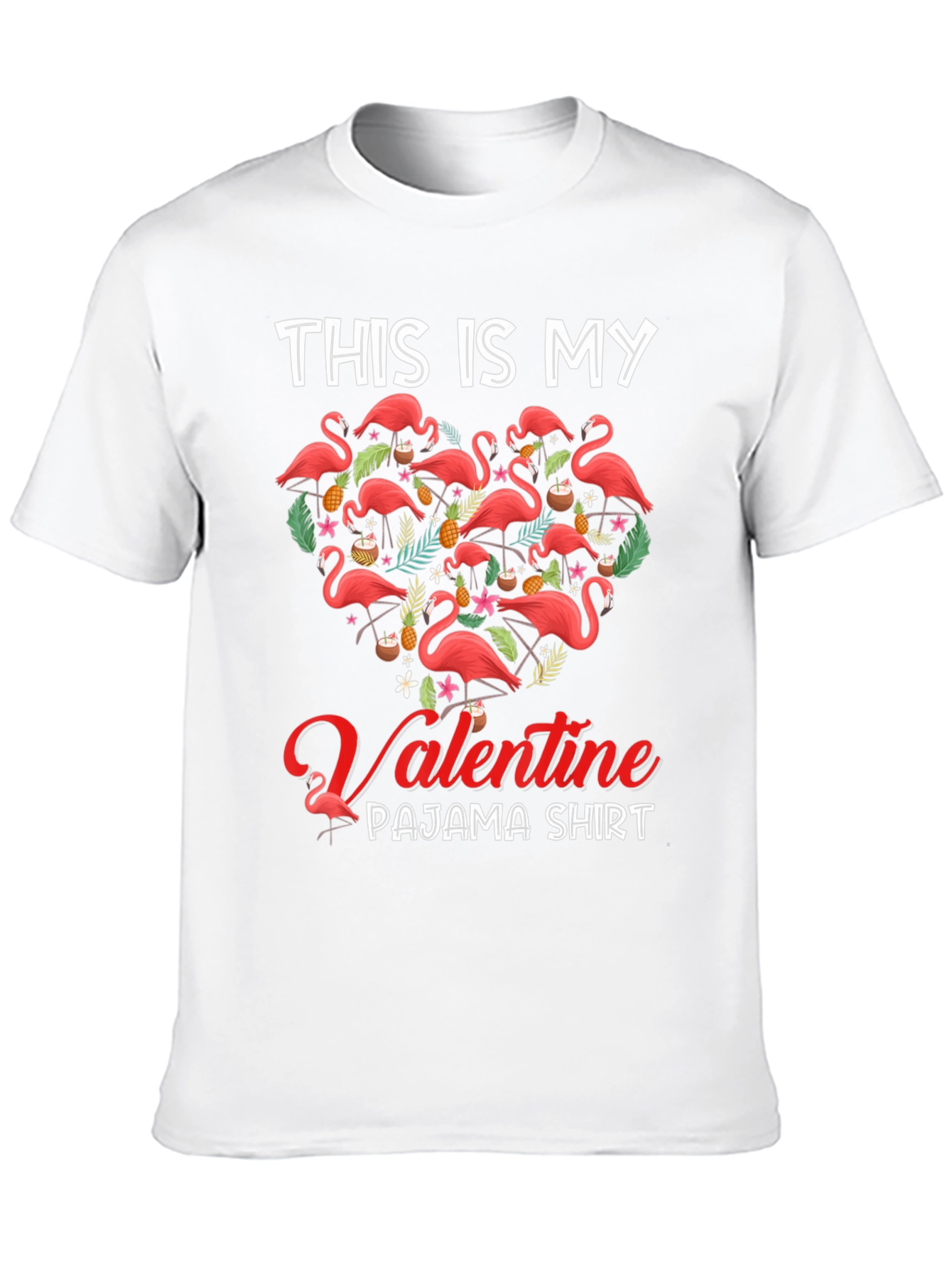 Valentine Flamingo Pajama T-Shirt