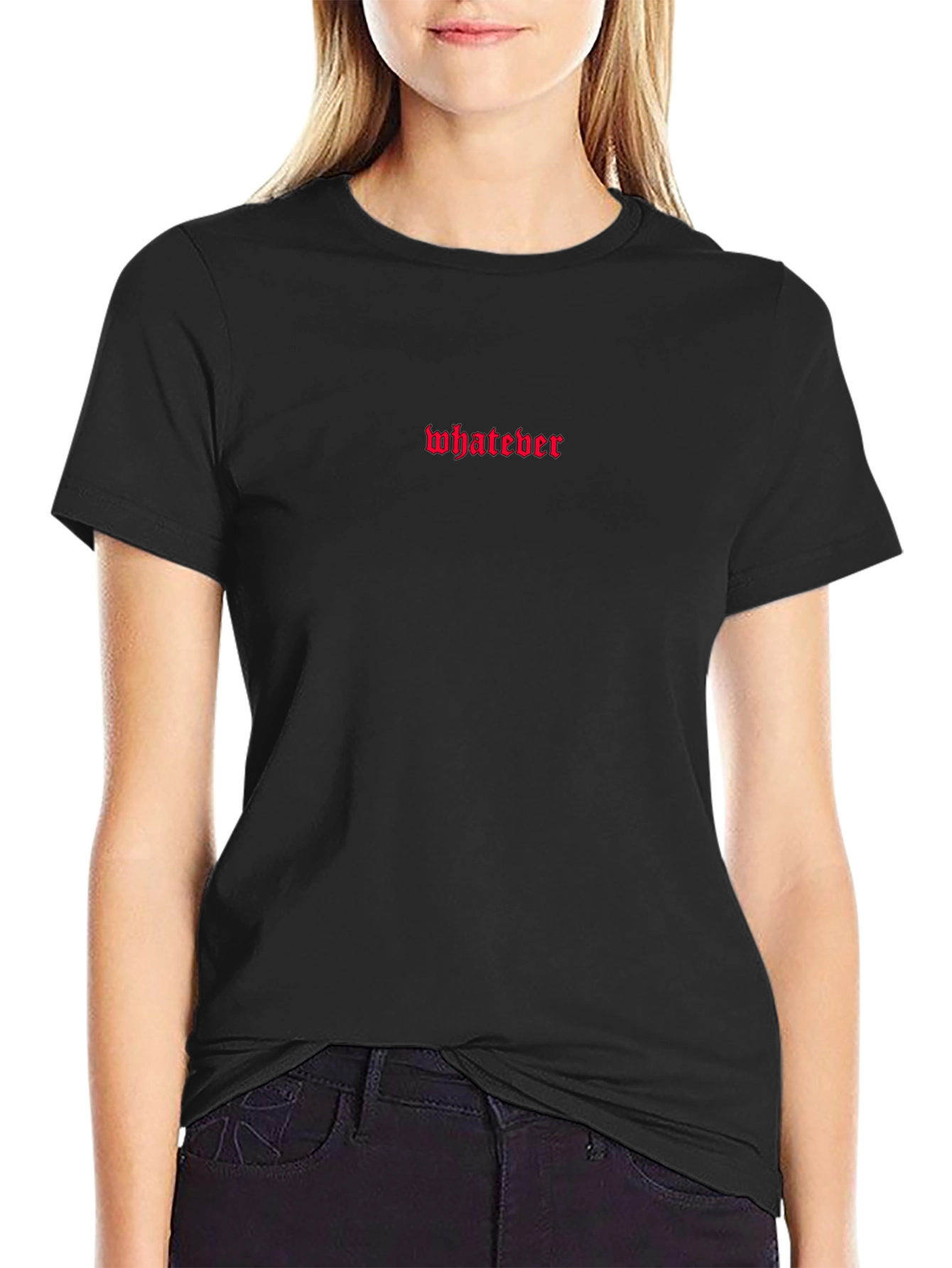 Whatever Graphic Tee - Black Crew Neck T-Shirt for Men