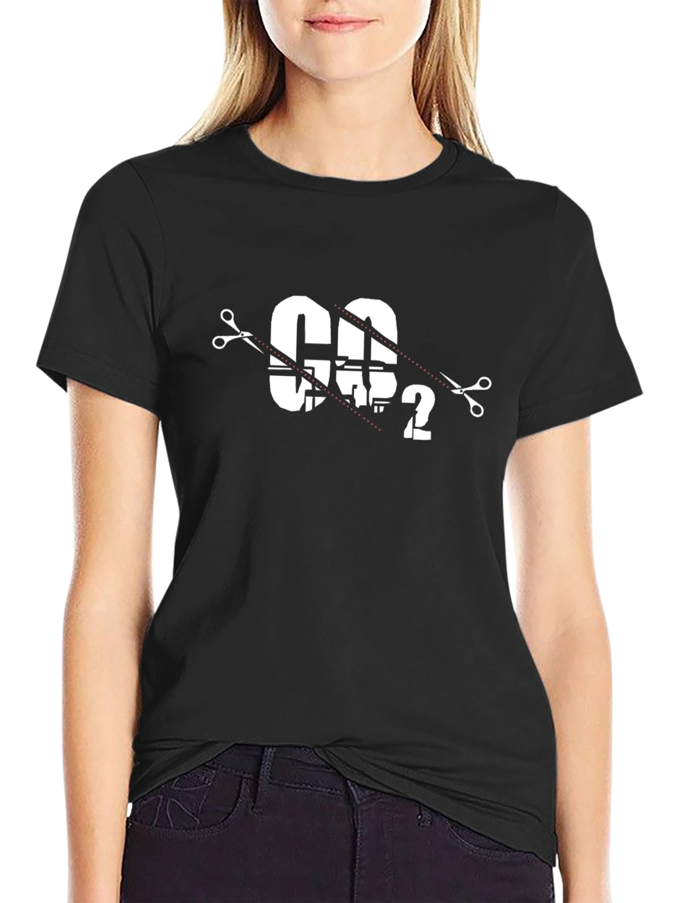 CO2 Cutout Graphic T-Shirt - Black Cotton Blend