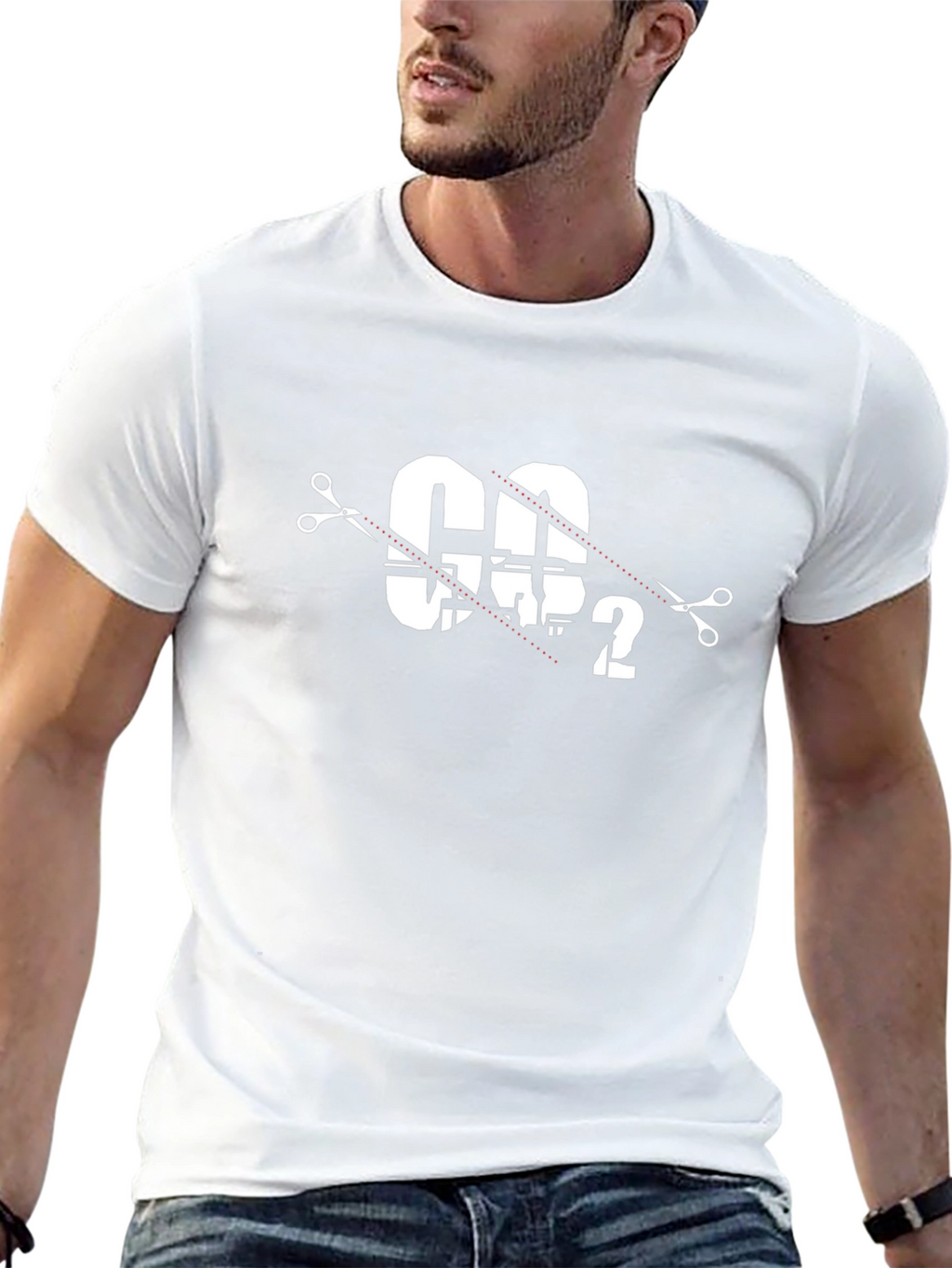 CO2 Cutout Graphic T-Shirt - Black Cotton Blend
