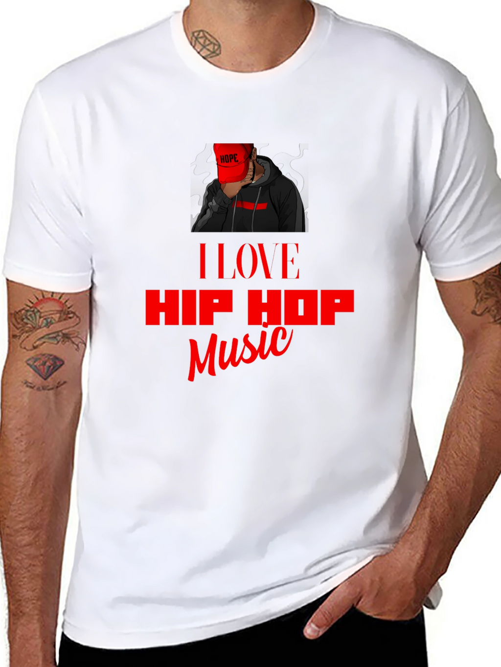 I Love Hip Hop Music Black T-Shirt