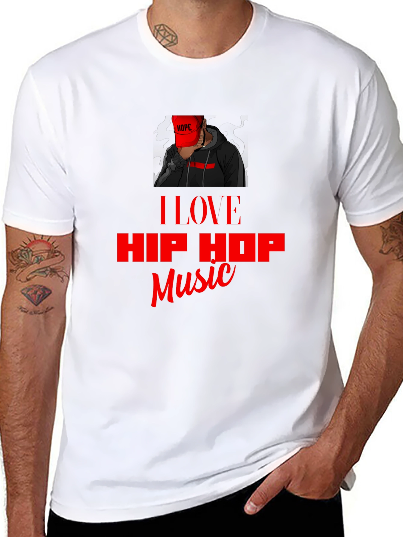 I Love Hip Hop Music Black T-Shirt