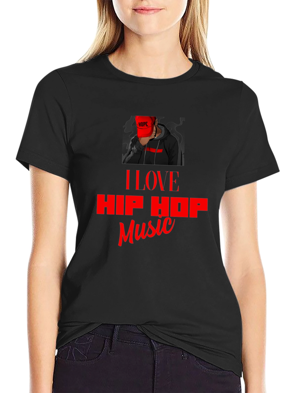I Love Hip Hop Music Black T-Shirt