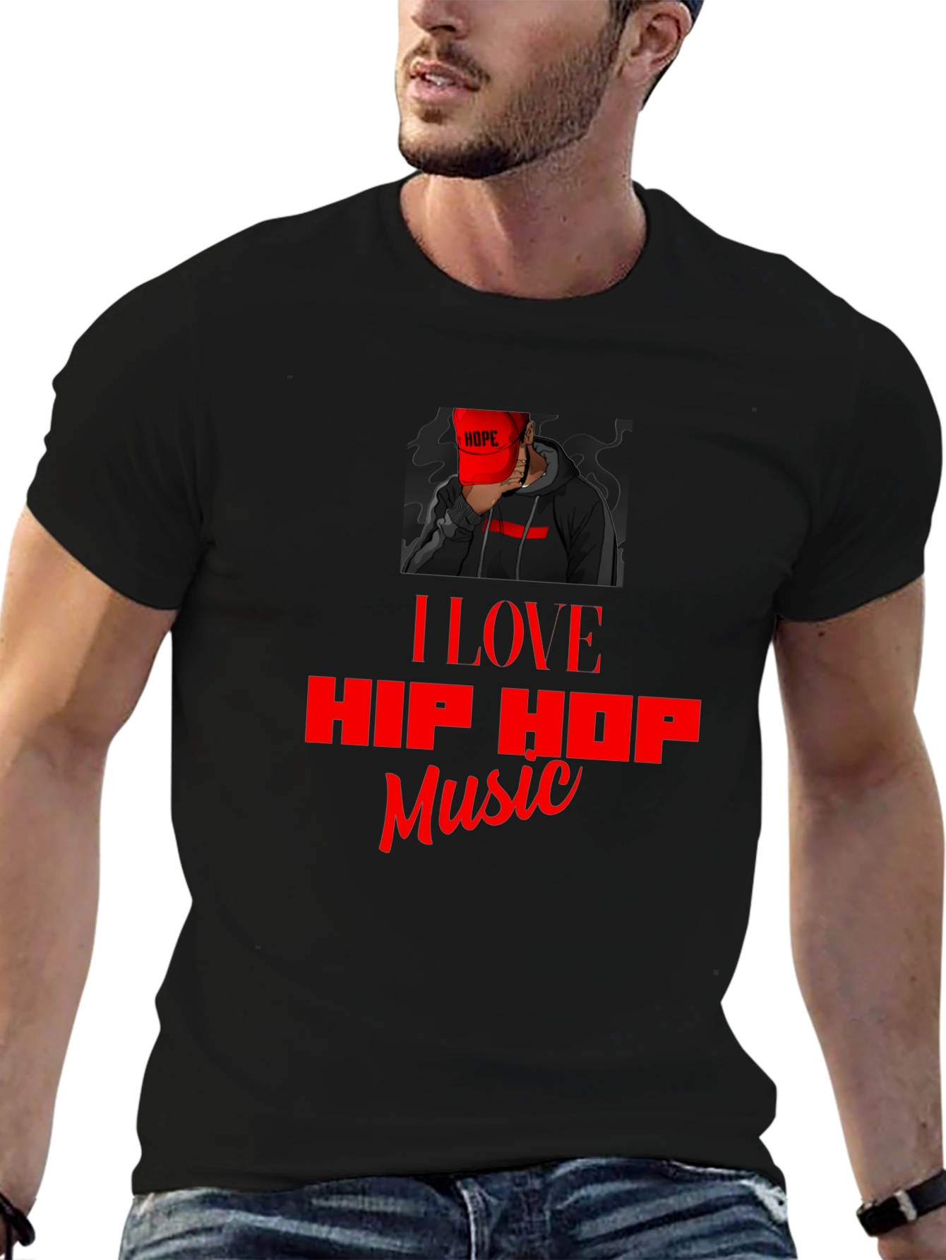 I Love Hip Hop Music Black T-Shirt