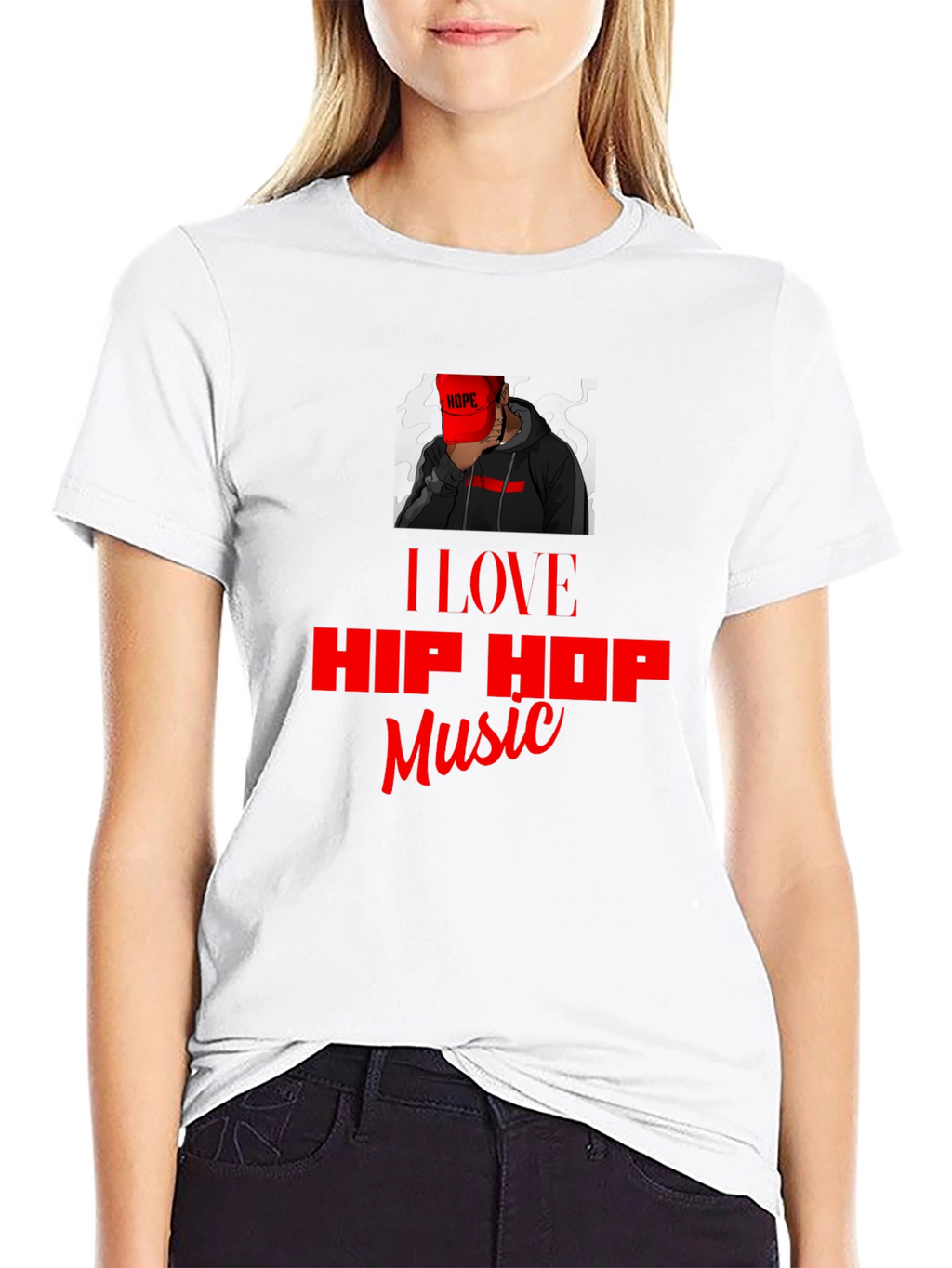 I Love Hip Hop Music Black T-Shirt