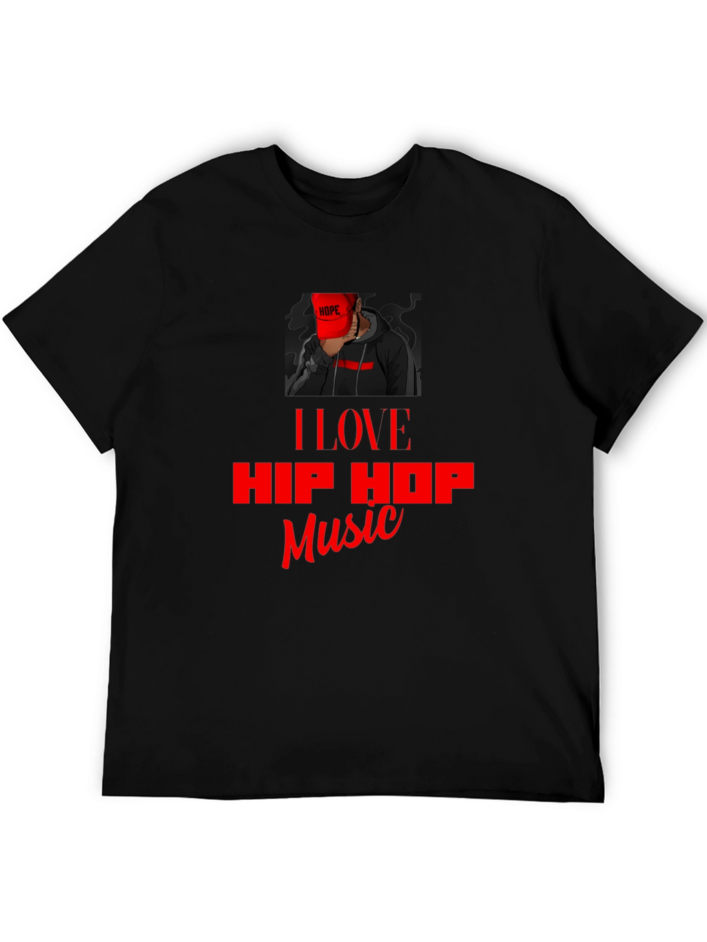 I Love Hip Hop Music Black T-Shirt