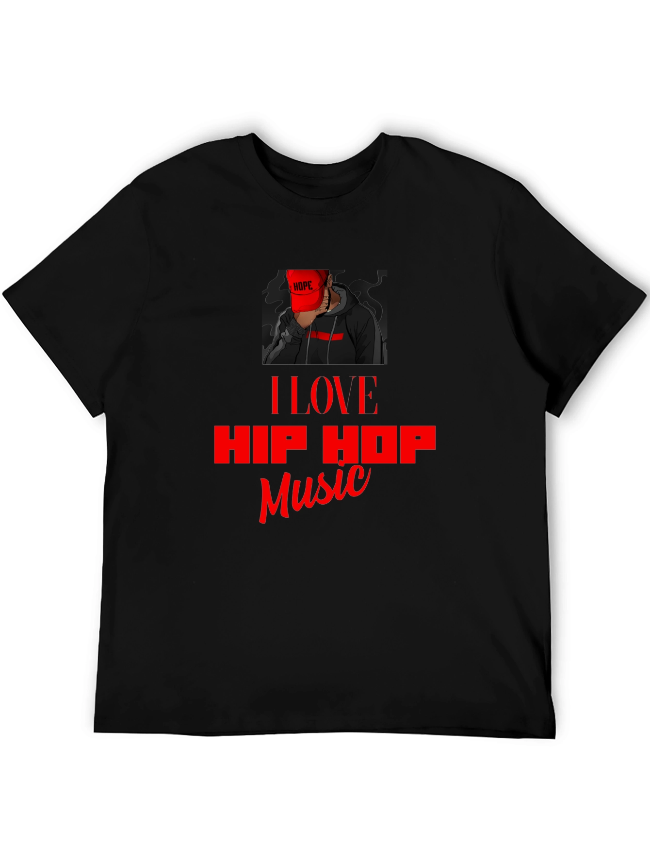 I Love Hip Hop Music Black T-Shirt
